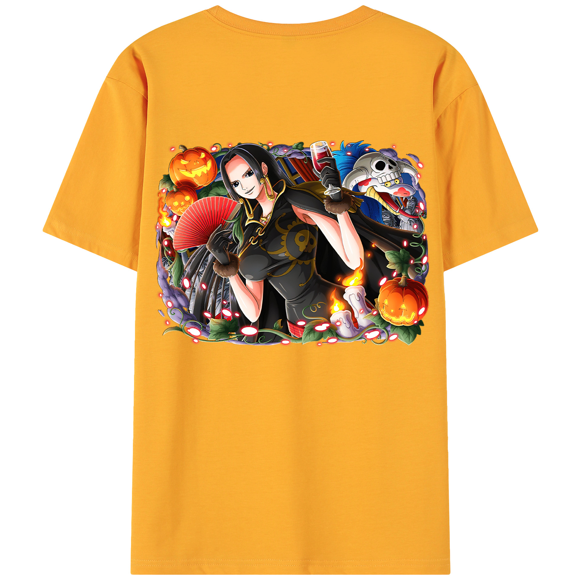 ワンピース ボア・ハンコック ONE PIECE Boa·Hancock 綿100％ メンズ半袖Tシャツ（バックプリント） 通気性