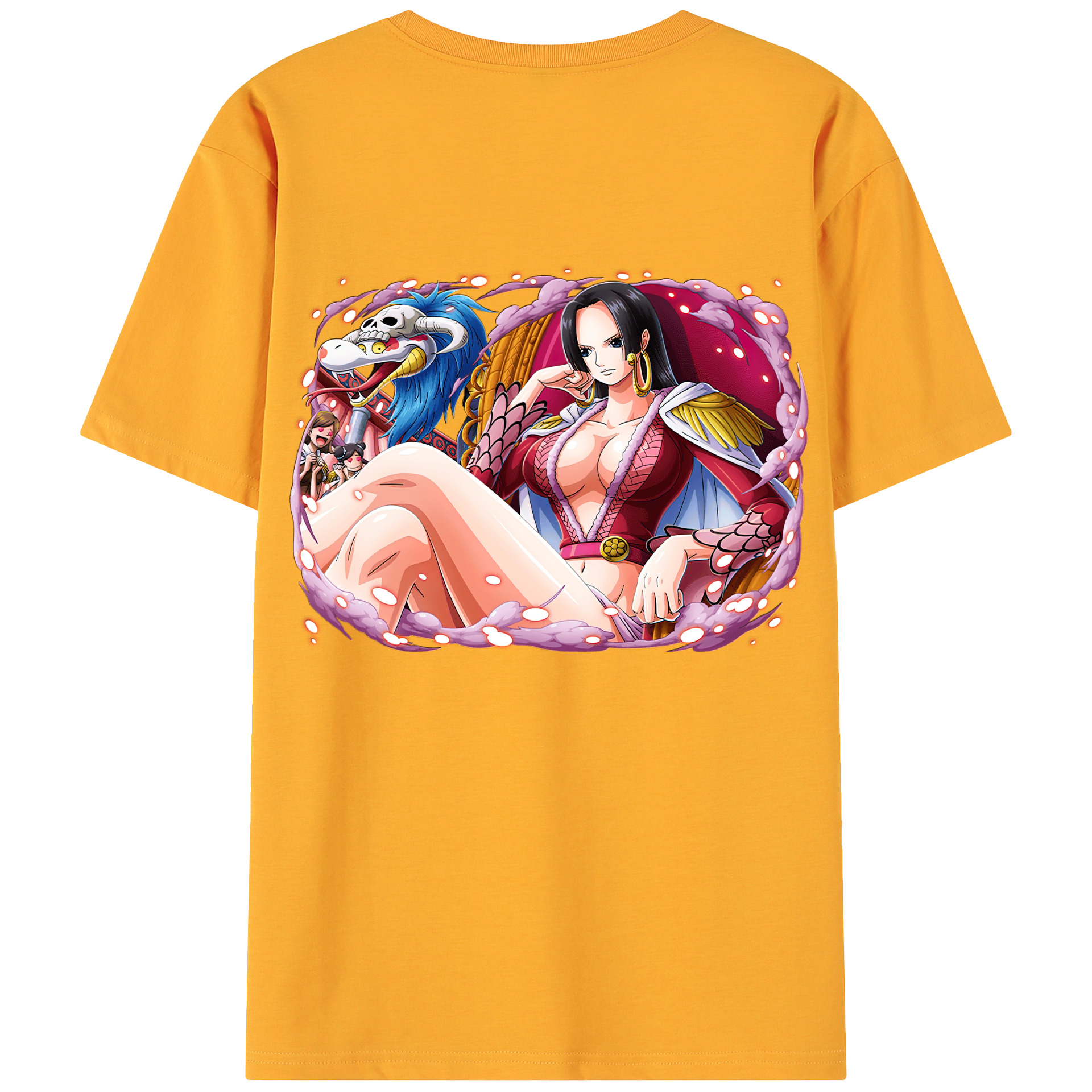 ワンピース ボア・ハンコック ONE PIECE Boa·Hancock 綿100％ メンズ半袖Tシャツ（バックプリント） 通気性