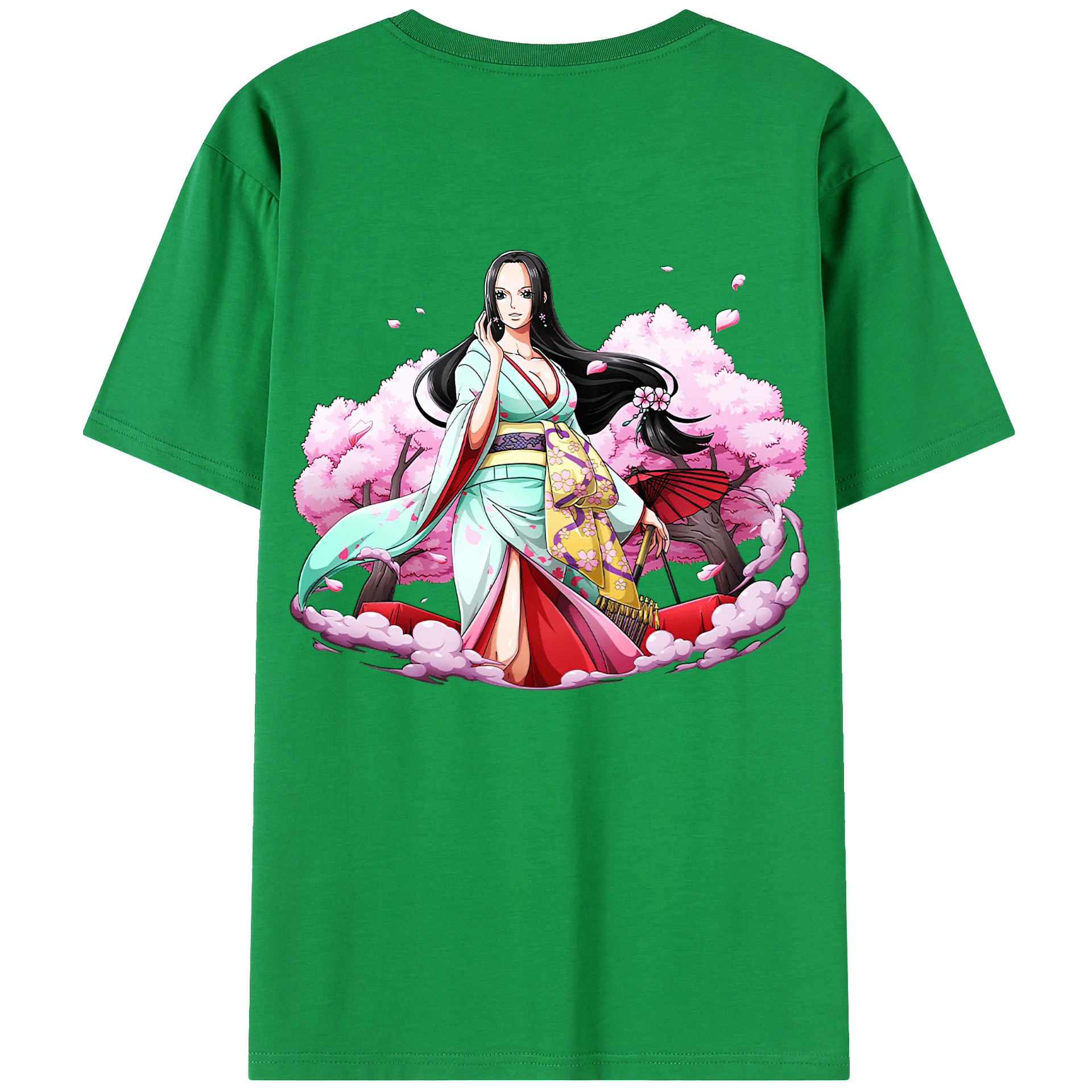 ワンピース ボア・ハンコック ONE PIECE Boa·Hancock 綿100％ メンズ半袖Tシャツ（バックプリント） 通気性