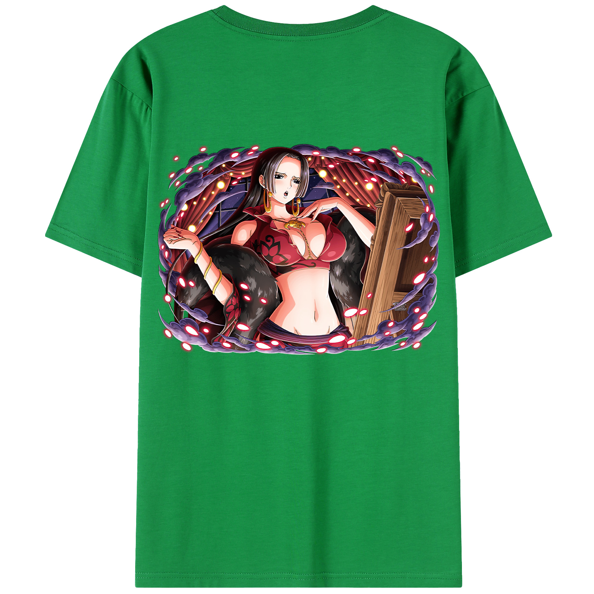 ワンピース ボア・ハンコック ONE PIECE Boa·Hancock 綿100％ メンズ半袖Tシャツ（バックプリント） 通気性