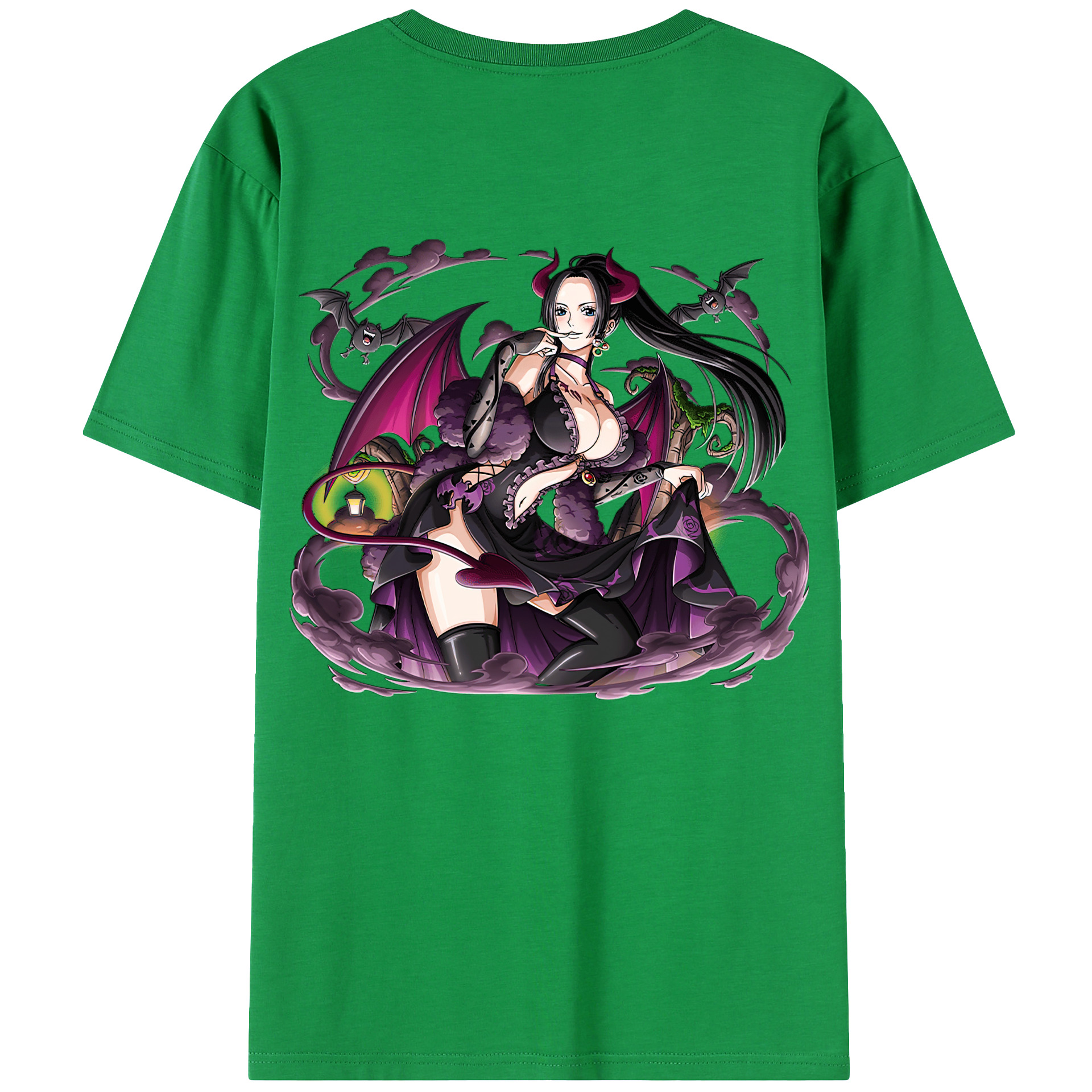 ワンピース ボア・ハンコック ONE PIECE Boa·Hancock 綿100％ メンズ半袖Tシャツ（バックプリント） 通気性