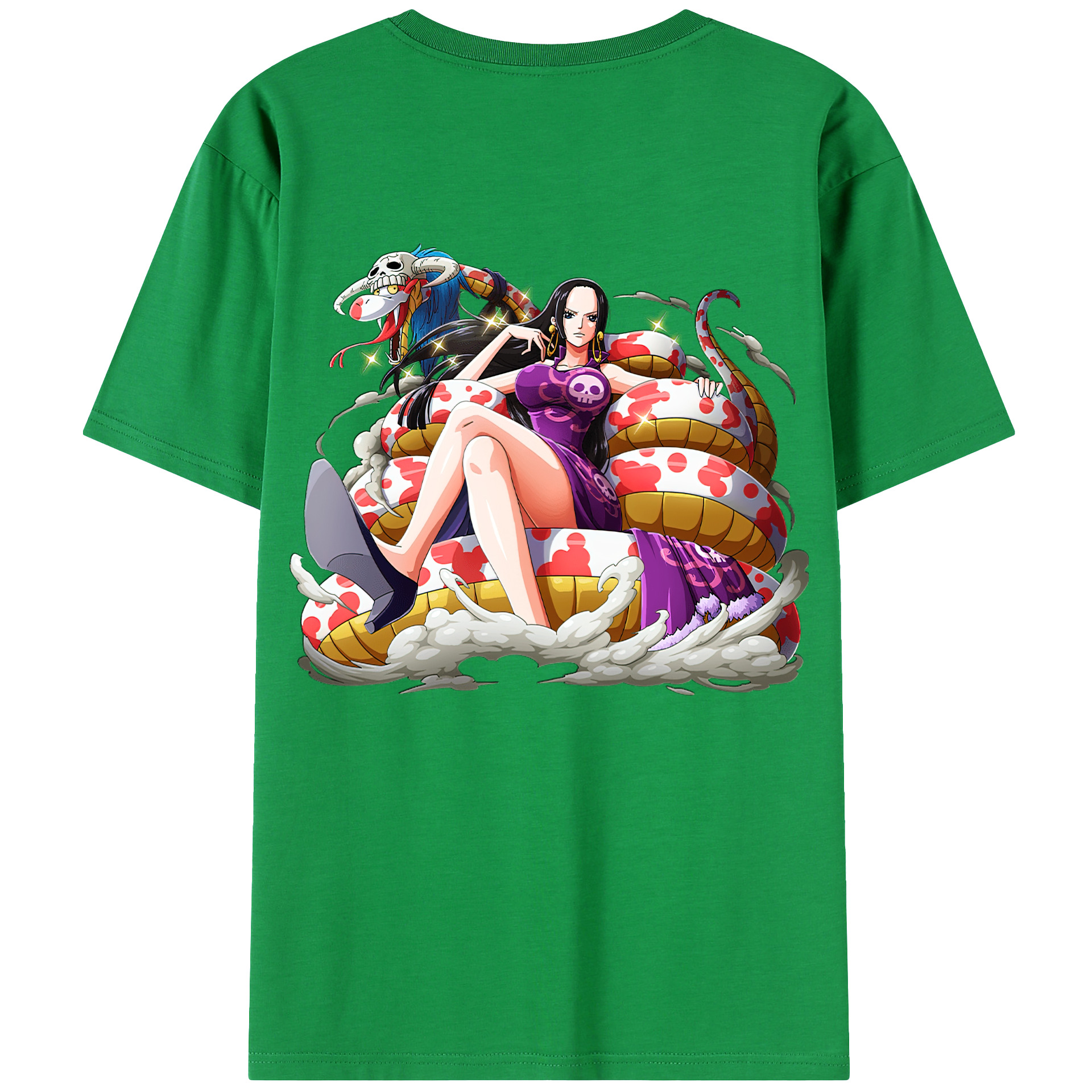 ワンピース ボア・ハンコック ONE PIECE Boa·Hancock 綿100％ メンズ半袖Tシャツ（バックプリント） 通気性