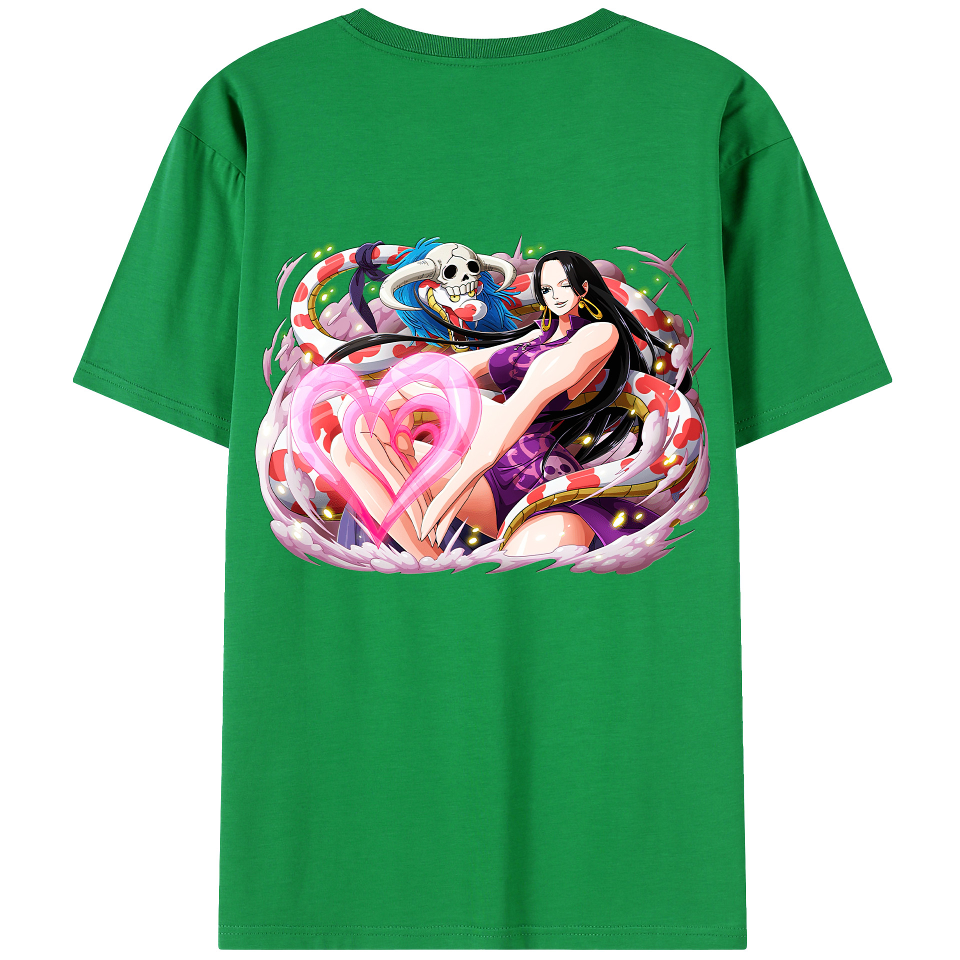 ワンピース ボア・ハンコック ONE PIECE Boa·Hancock 綿100％ メンズ半袖Tシャツ（バックプリント） 通気性