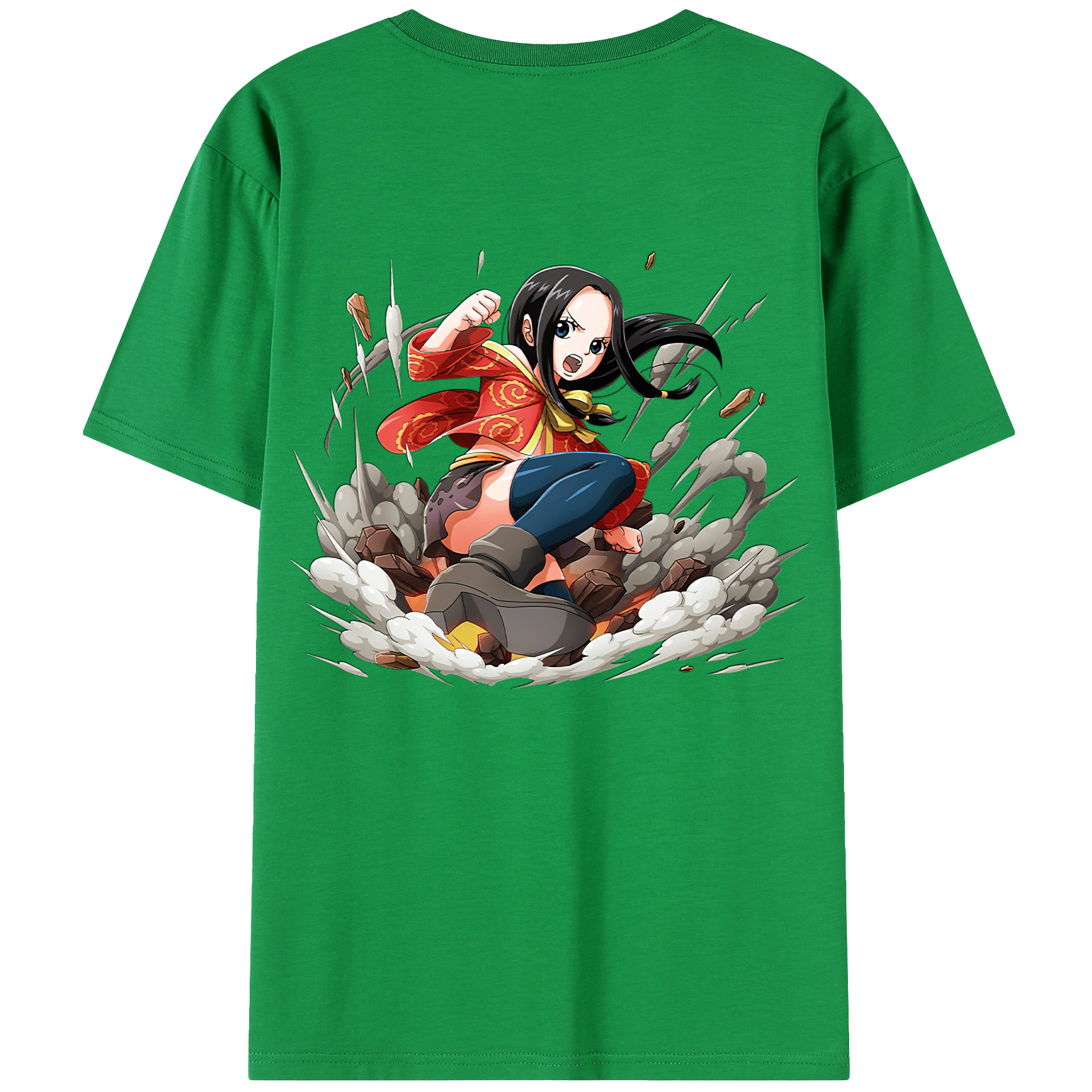 ワンピース ボア・ハンコック ONE PIECE Boa·Hancock 綿100％ メンズ半袖Tシャツ（バックプリント） 通気性