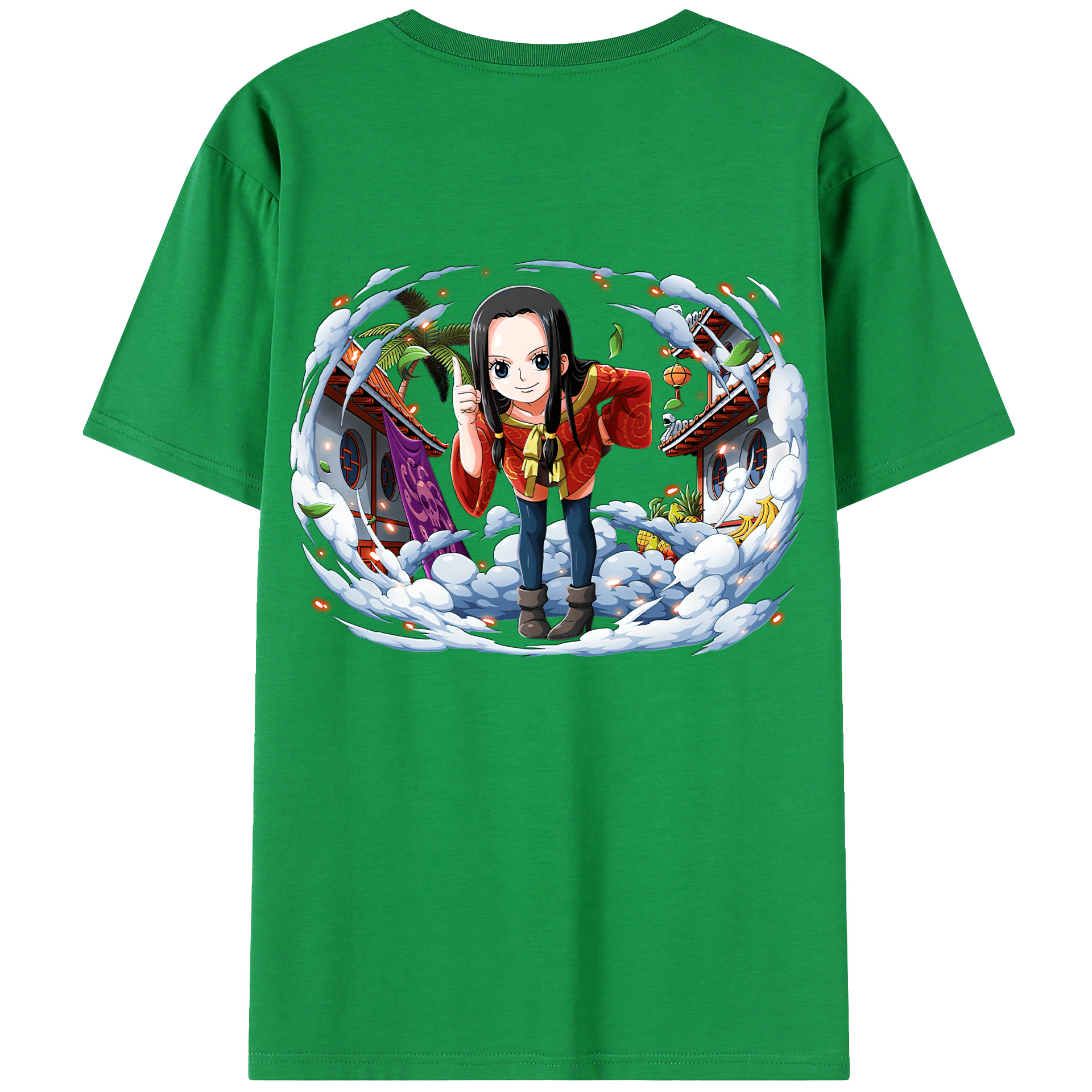 ワンピース ボア・ハンコック ONE PIECE Boa·Hancock 綿100％ メンズ半袖Tシャツ（バックプリント） 通気性