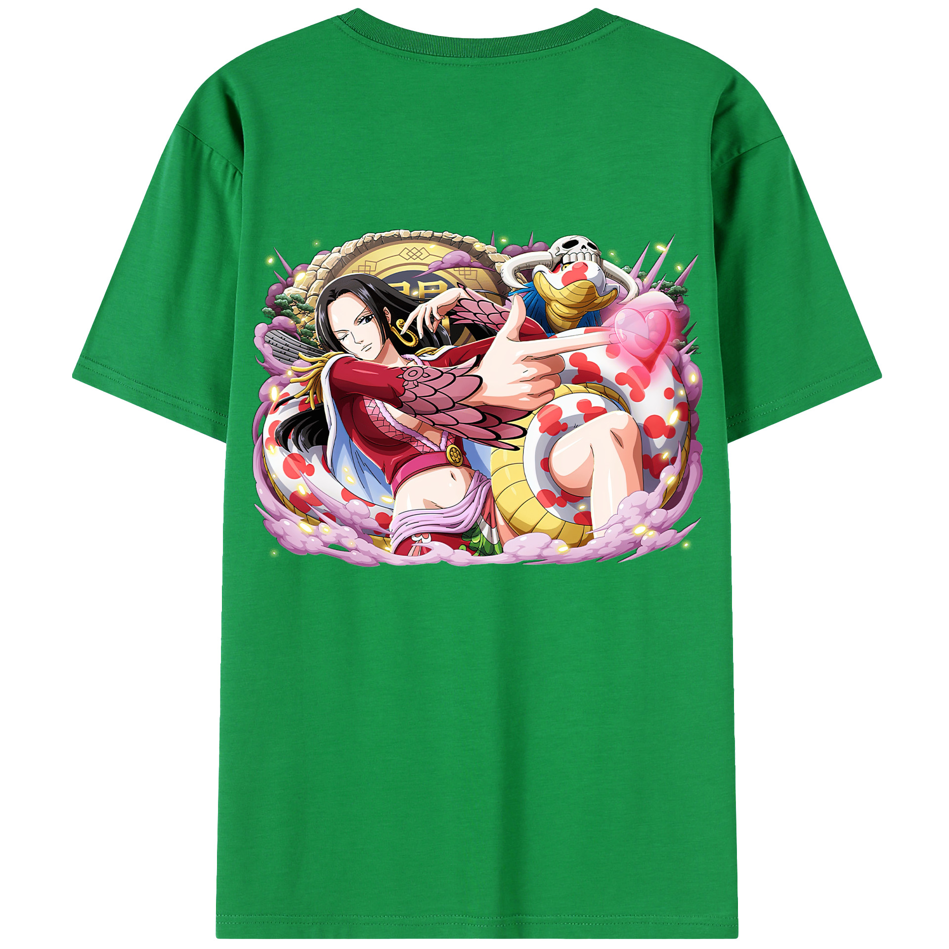 ワンピース ボア・ハンコック ONE PIECE Boa·Hancock 綿100％ メンズ半袖Tシャツ（バックプリント） 通気性