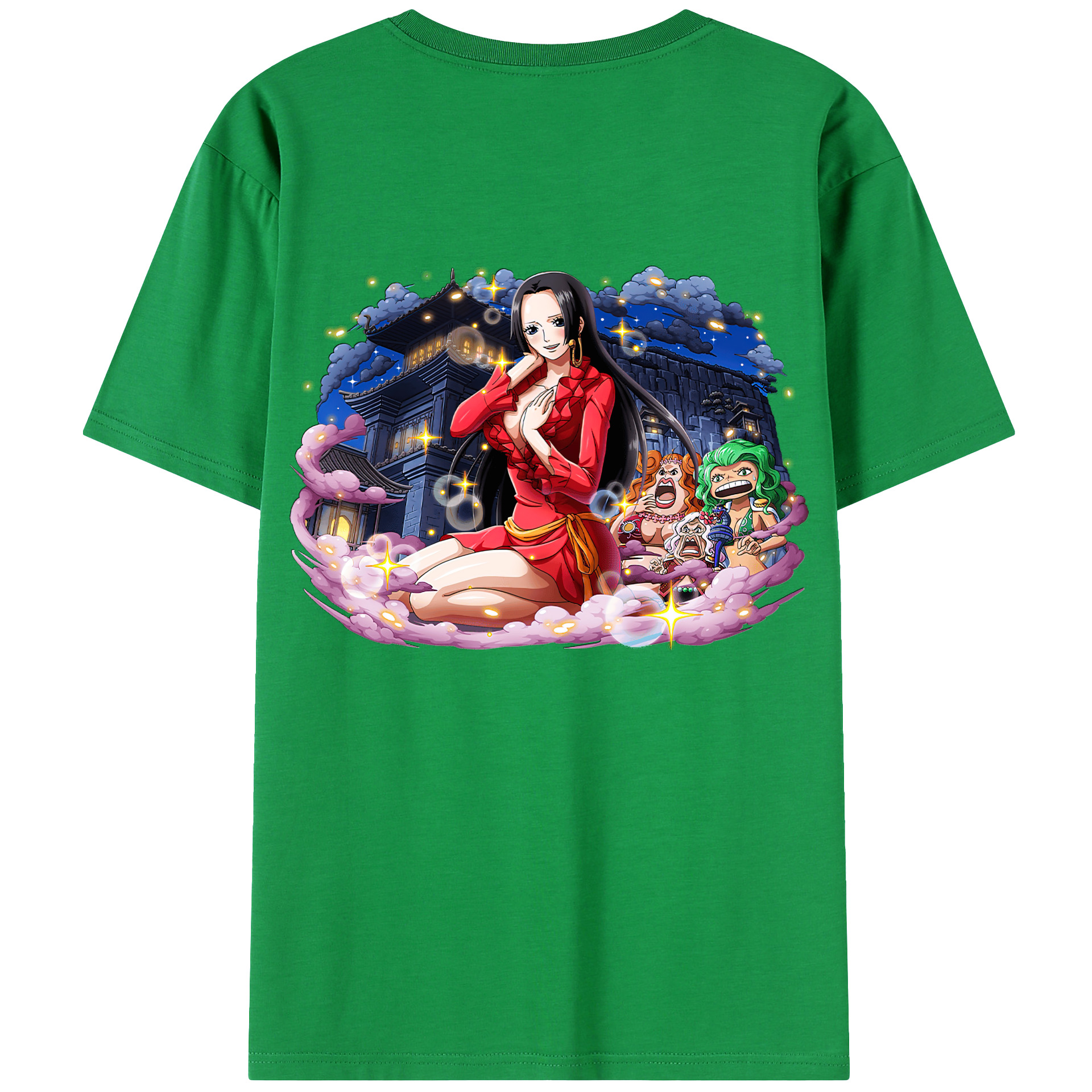 ワンピース ボア・ハンコック ONE PIECE Boa·Hancock 綿100％ メンズ半袖Tシャツ（バックプリント） 通気性