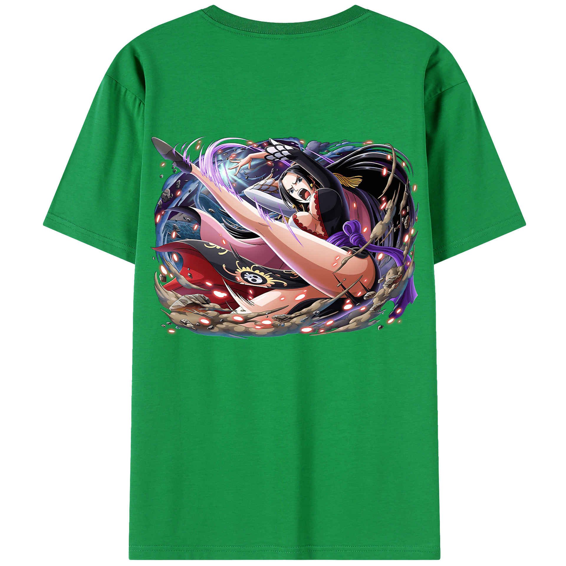 ワンピース ボア・ハンコック ONE PIECE Boa·Hancock 綿100％ メンズ半袖Tシャツ（バックプリント） 通気性