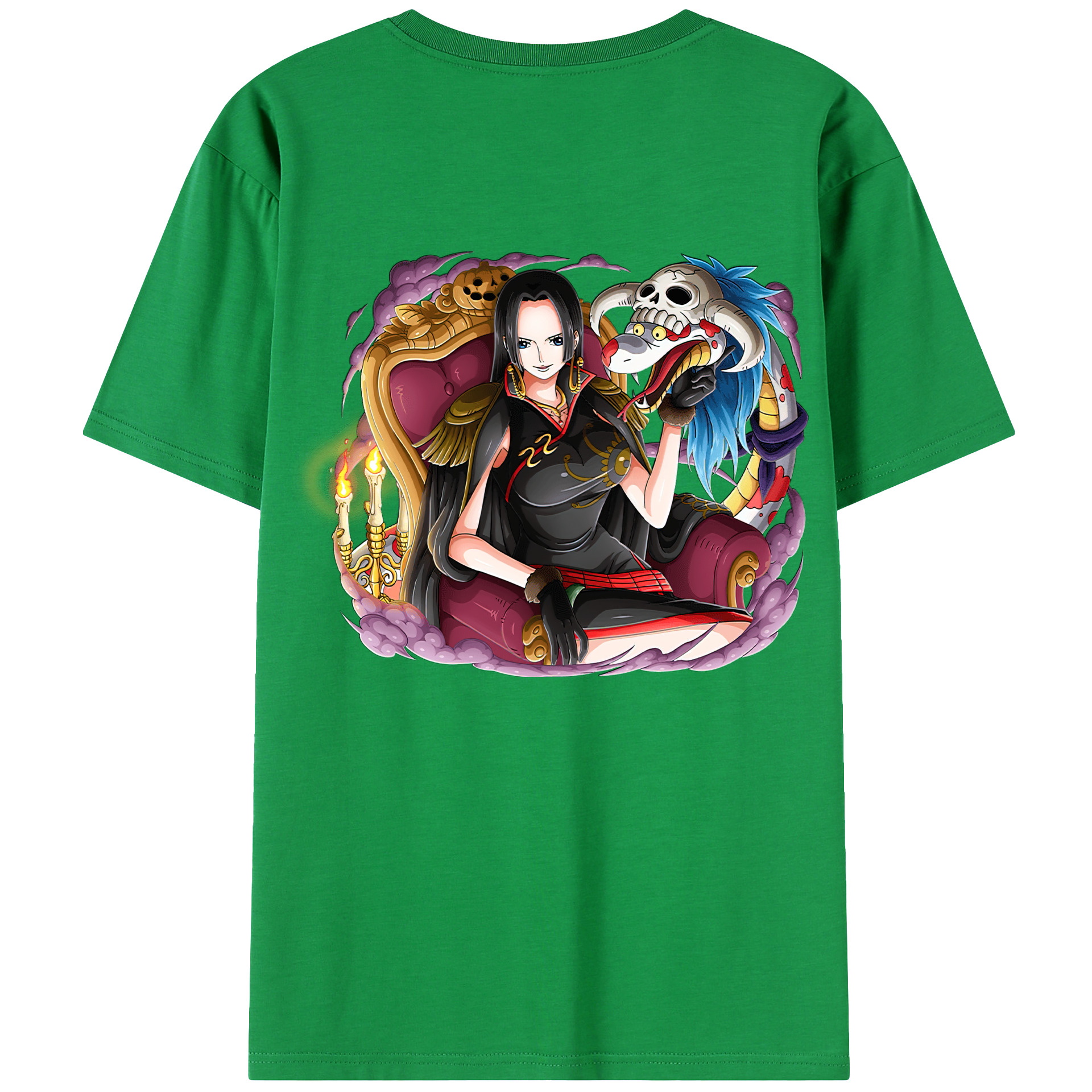 ワンピース ボア・ハンコック ONE PIECE Boa·Hancock 綿100％ メンズ半袖Tシャツ（バックプリント） 通気性