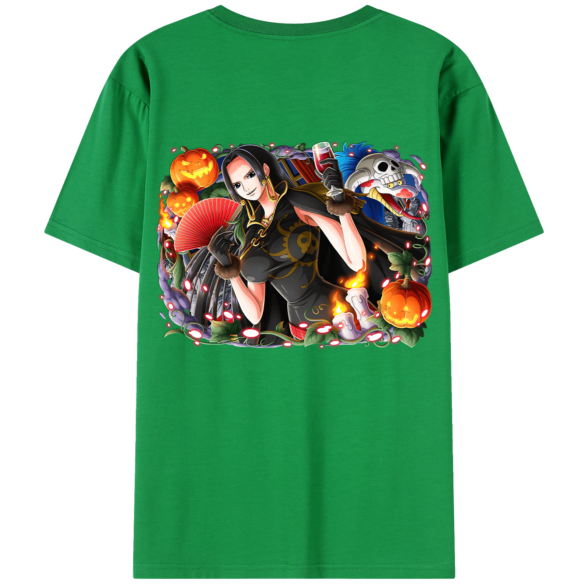 ワンピース ボア・ハンコック ONE PIECE Boa·Hancock 綿100％ メンズ半袖Tシャツ（バックプリント） 通気性