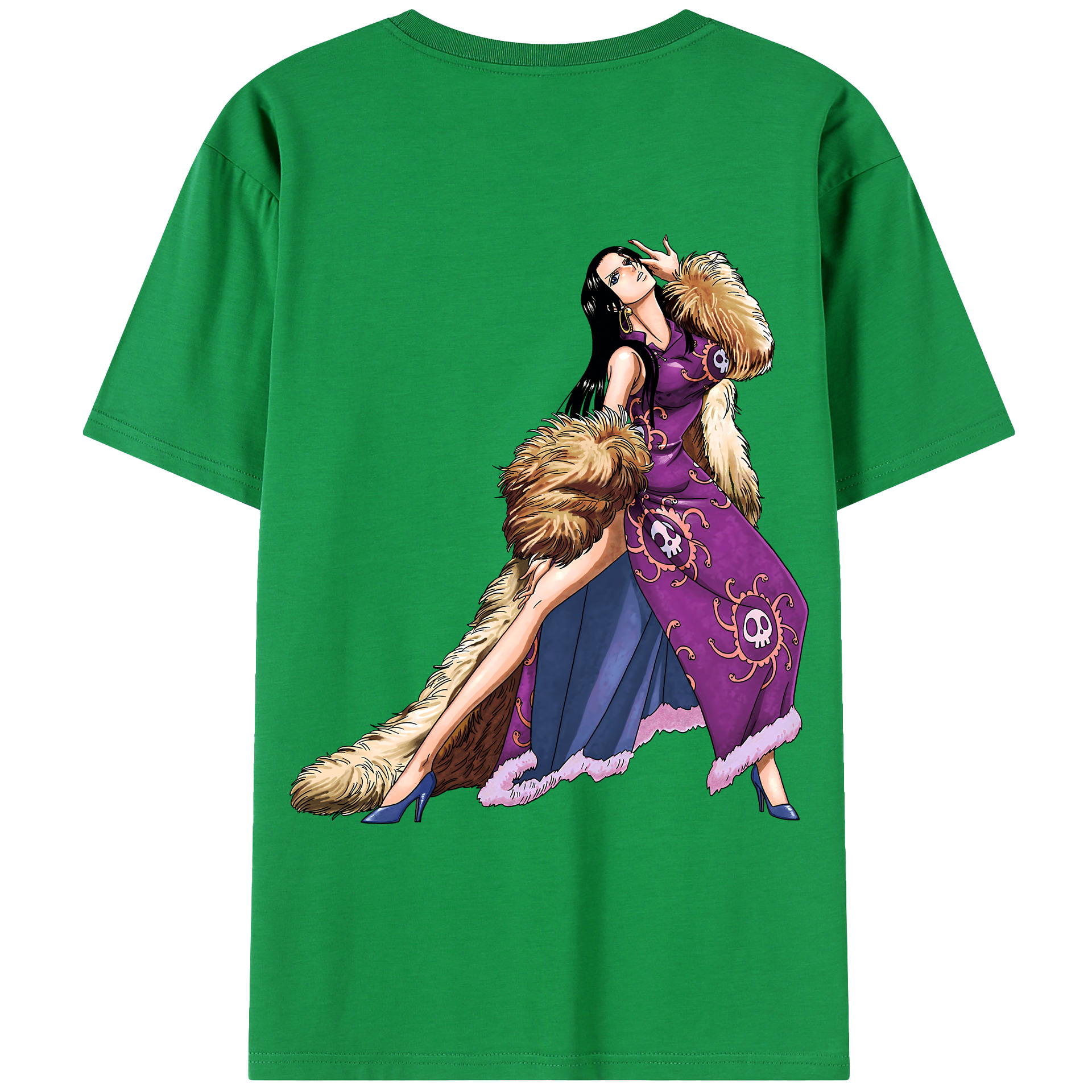 ワンピース ボア・ハンコック ONE PIECE Boa·Hancock 綿100％ メンズ半袖Tシャツ（バックプリント） 通気性