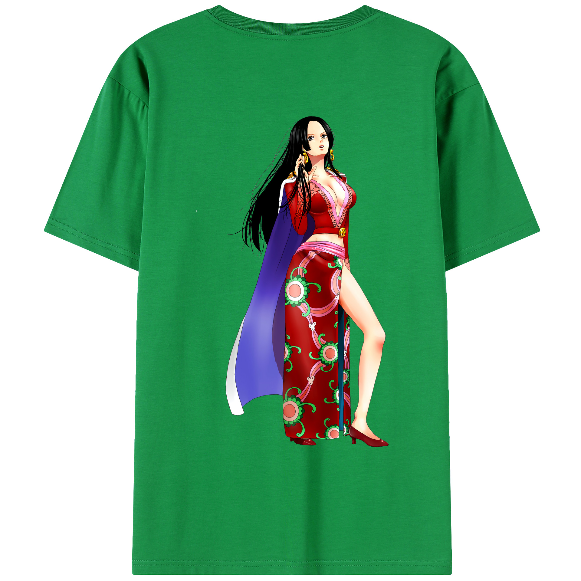 ワンピース ボア・ハンコック ONE PIECE Boa·Hancock 綿100％ メンズ半袖Tシャツ（バックプリント） 通気性