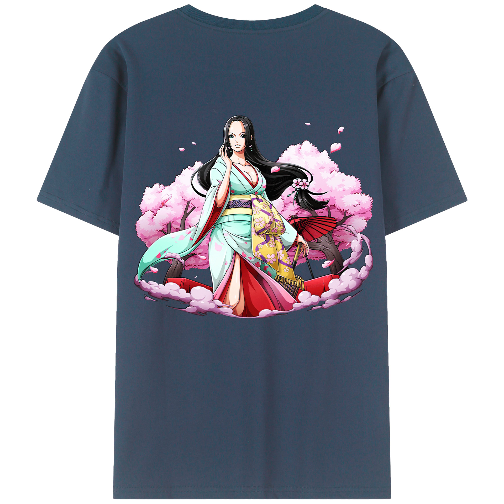 ワンピース ボア・ハンコック ONE PIECE Boa·Hancock 綿100％ メンズ半袖Tシャツ（バックプリント） 通気性