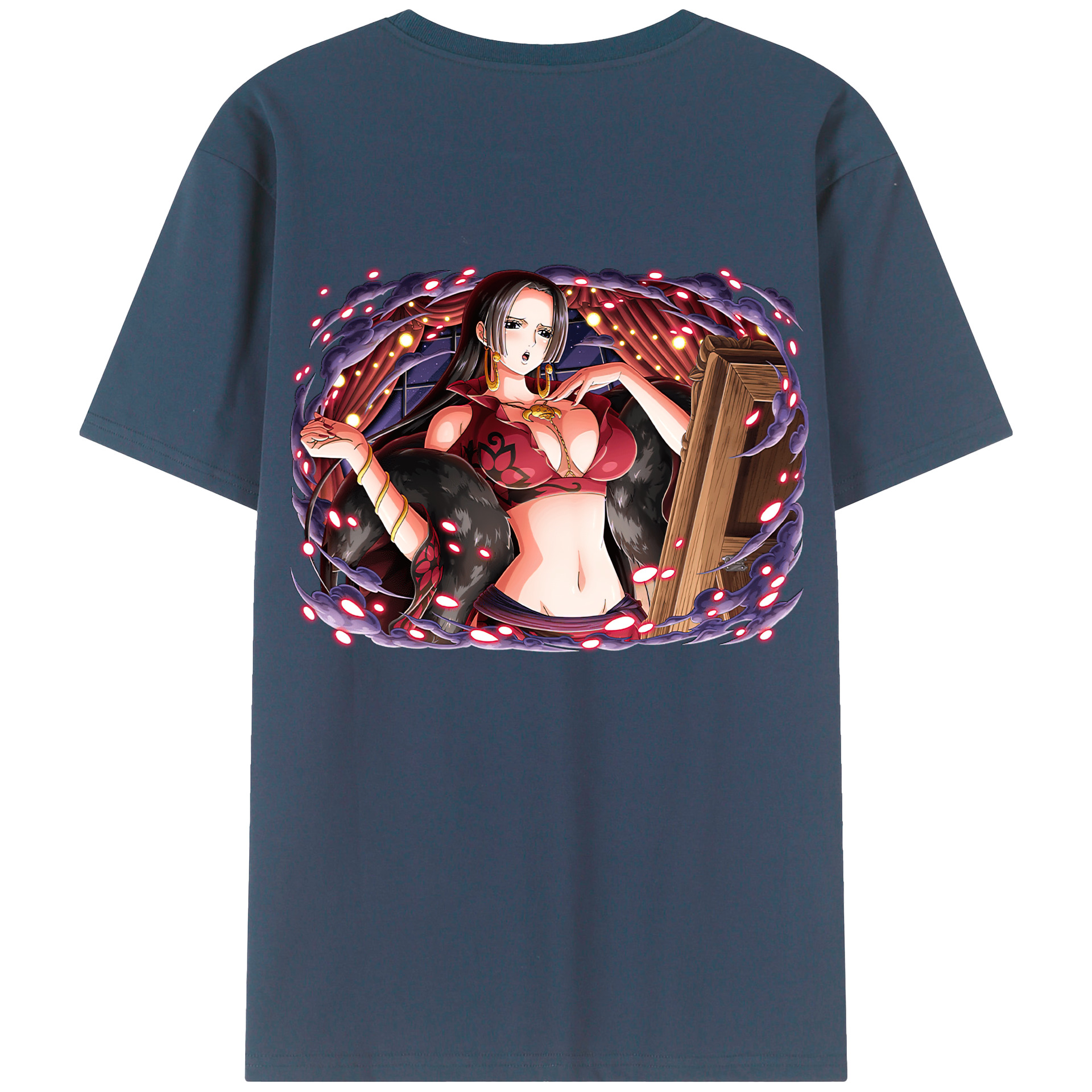 ワンピース ボア・ハンコック ONE PIECE Boa·Hancock 綿100％ メンズ半袖Tシャツ（バックプリント） 通気性