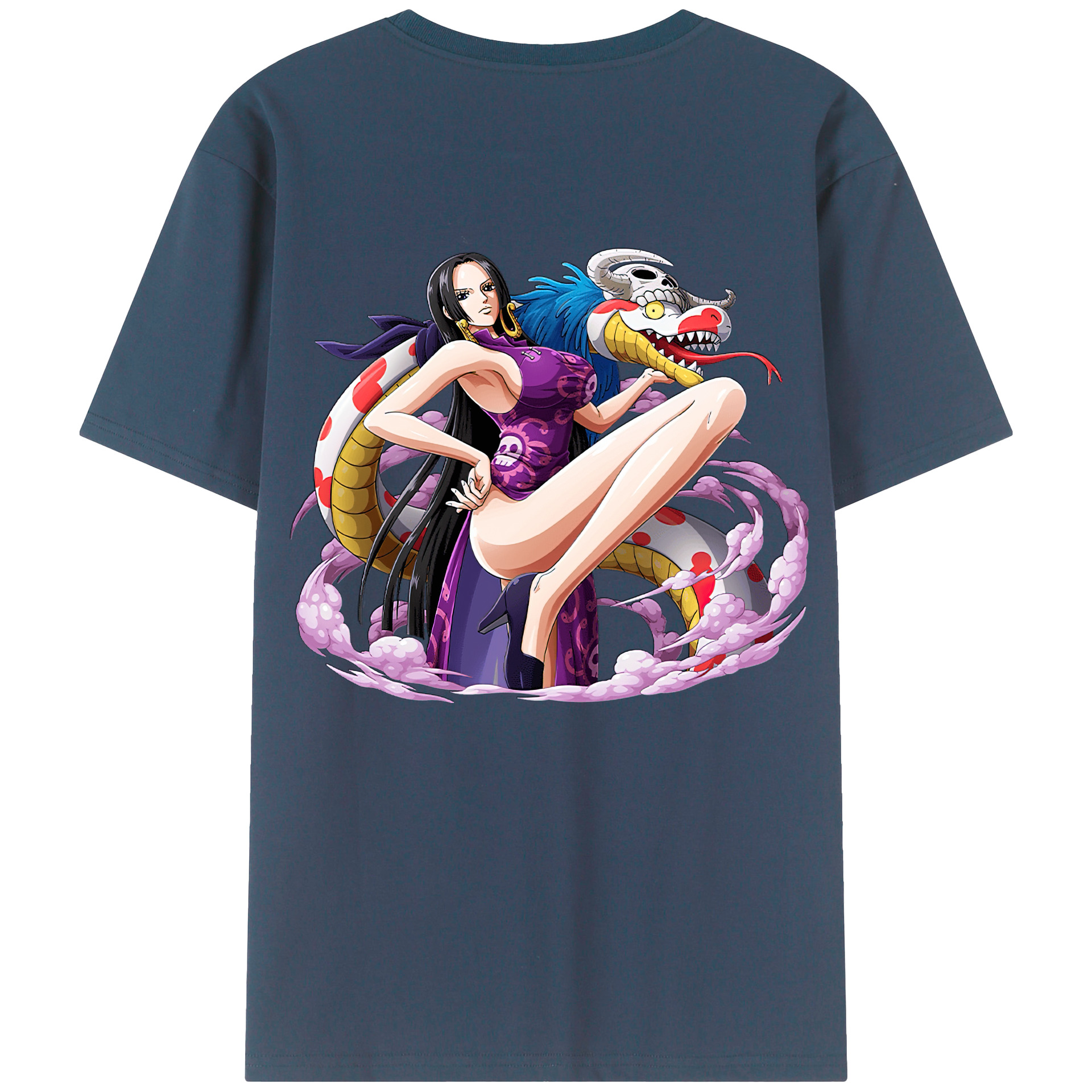ワンピース ボア・ハンコック ONE PIECE Boa·Hancock 綿100％ メンズ半袖Tシャツ（バックプリント） 通気性