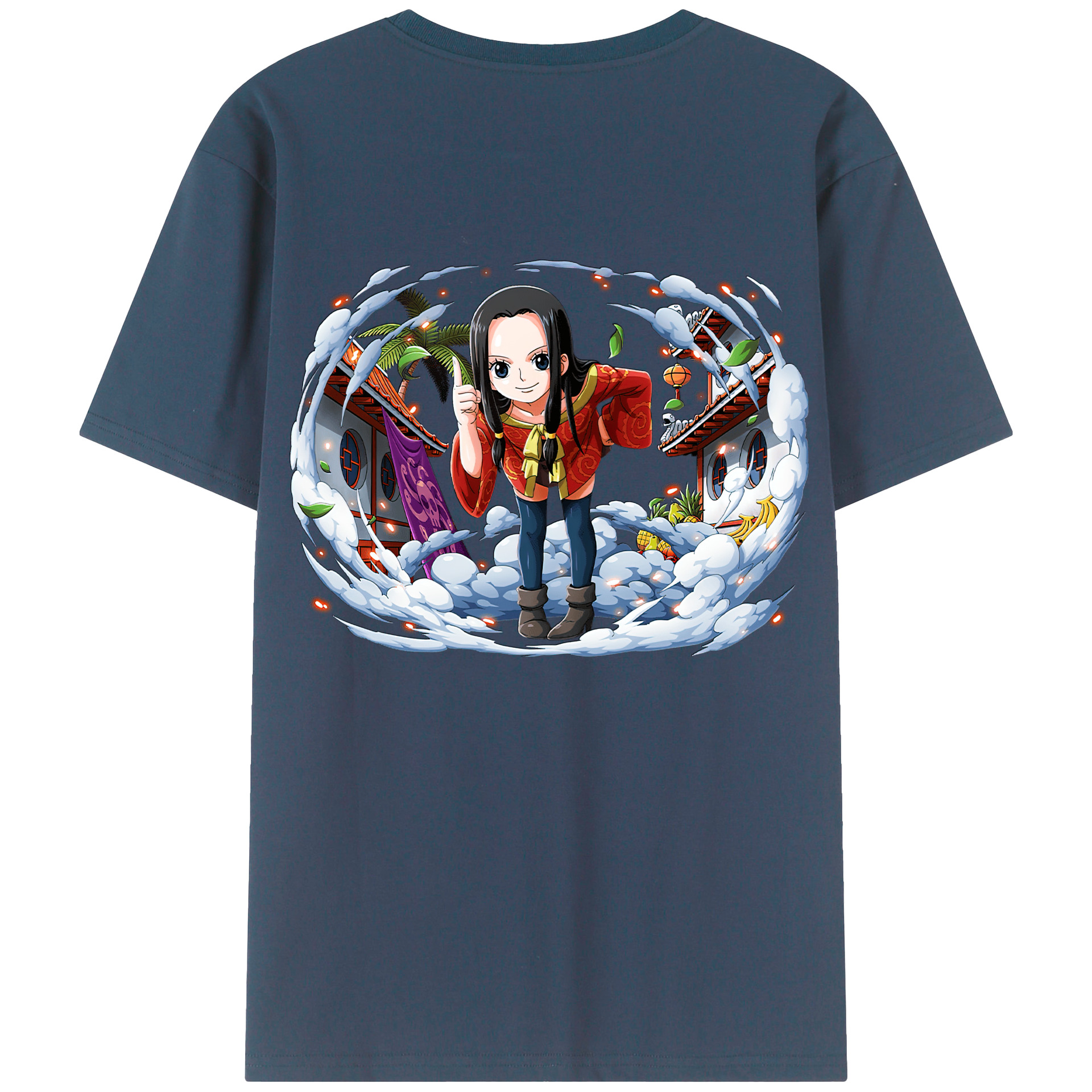 ワンピース ボア・ハンコック ONE PIECE Boa·Hancock 綿100％ メンズ半袖Tシャツ（バックプリント） 通気性