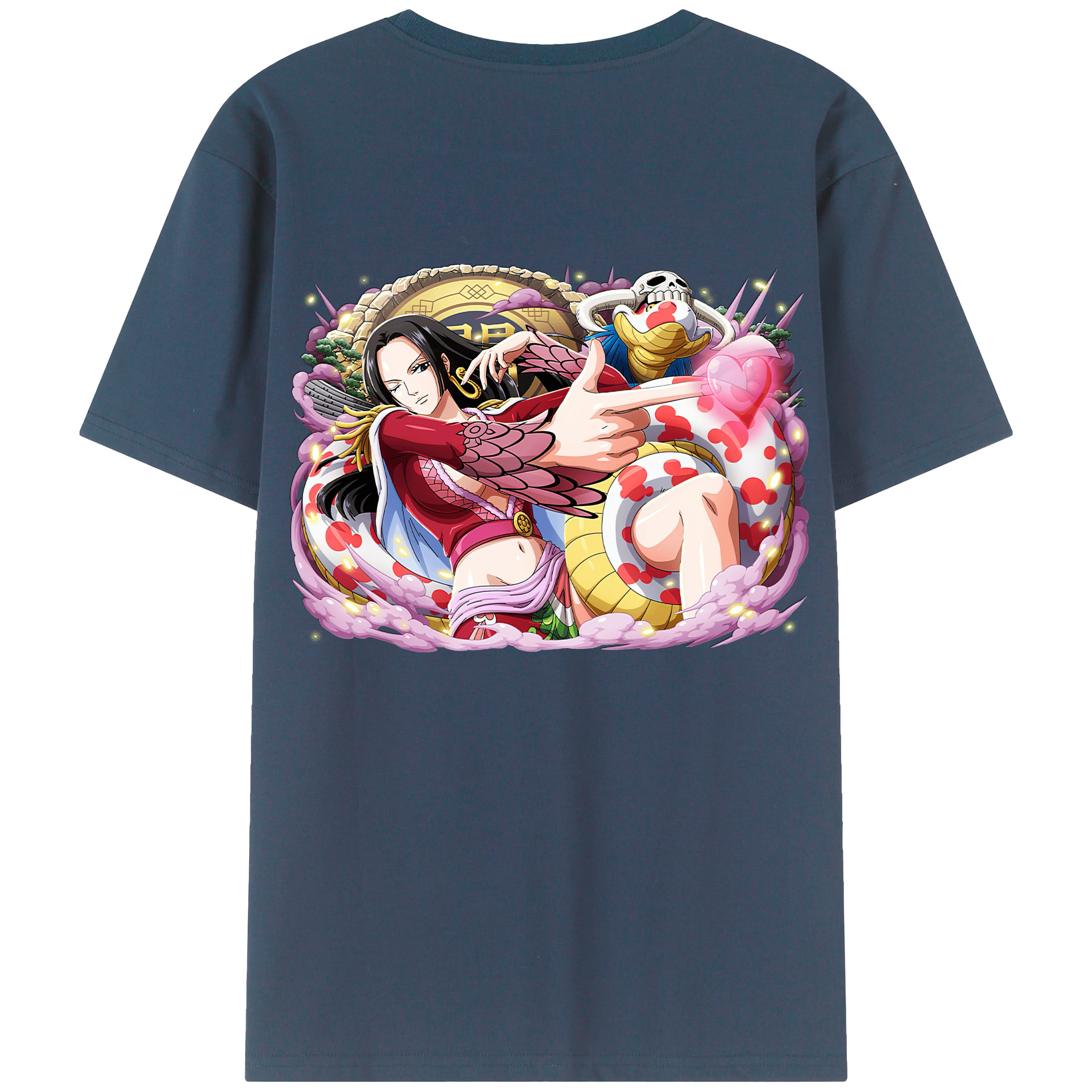 ワンピース ボア・ハンコック ONE PIECE Boa·Hancock 綿100％ メンズ半袖Tシャツ（バックプリント） 通気性