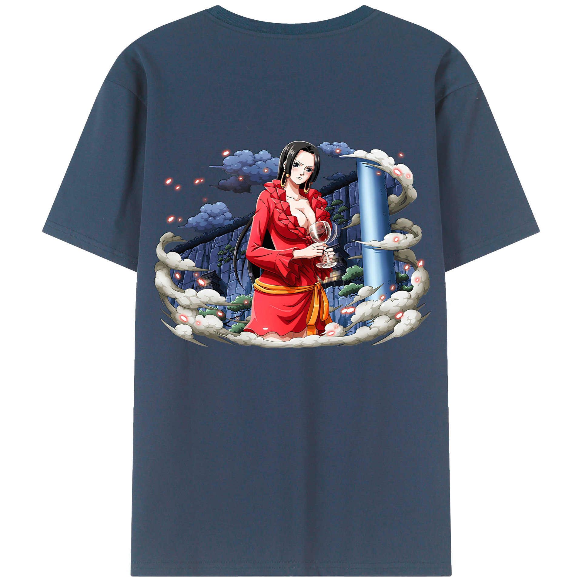 ワンピース ボア・ハンコック ONE PIECE Boa·Hancock 綿100％ メンズ半袖Tシャツ（バックプリント） 通気性
