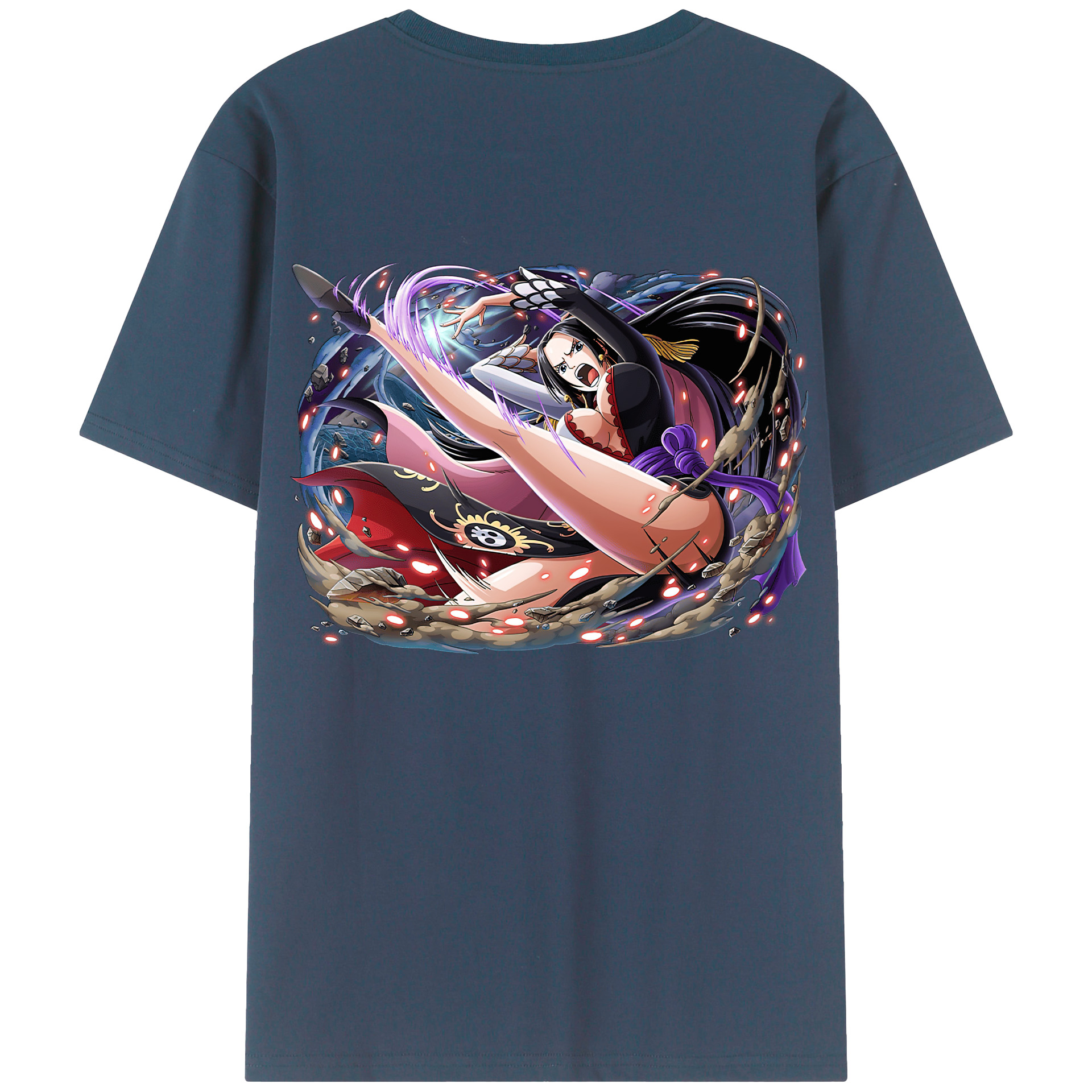 ワンピース ボア・ハンコック ONE PIECE Boa·Hancock 綿100％ メンズ半袖Tシャツ（バックプリント） 通気性
