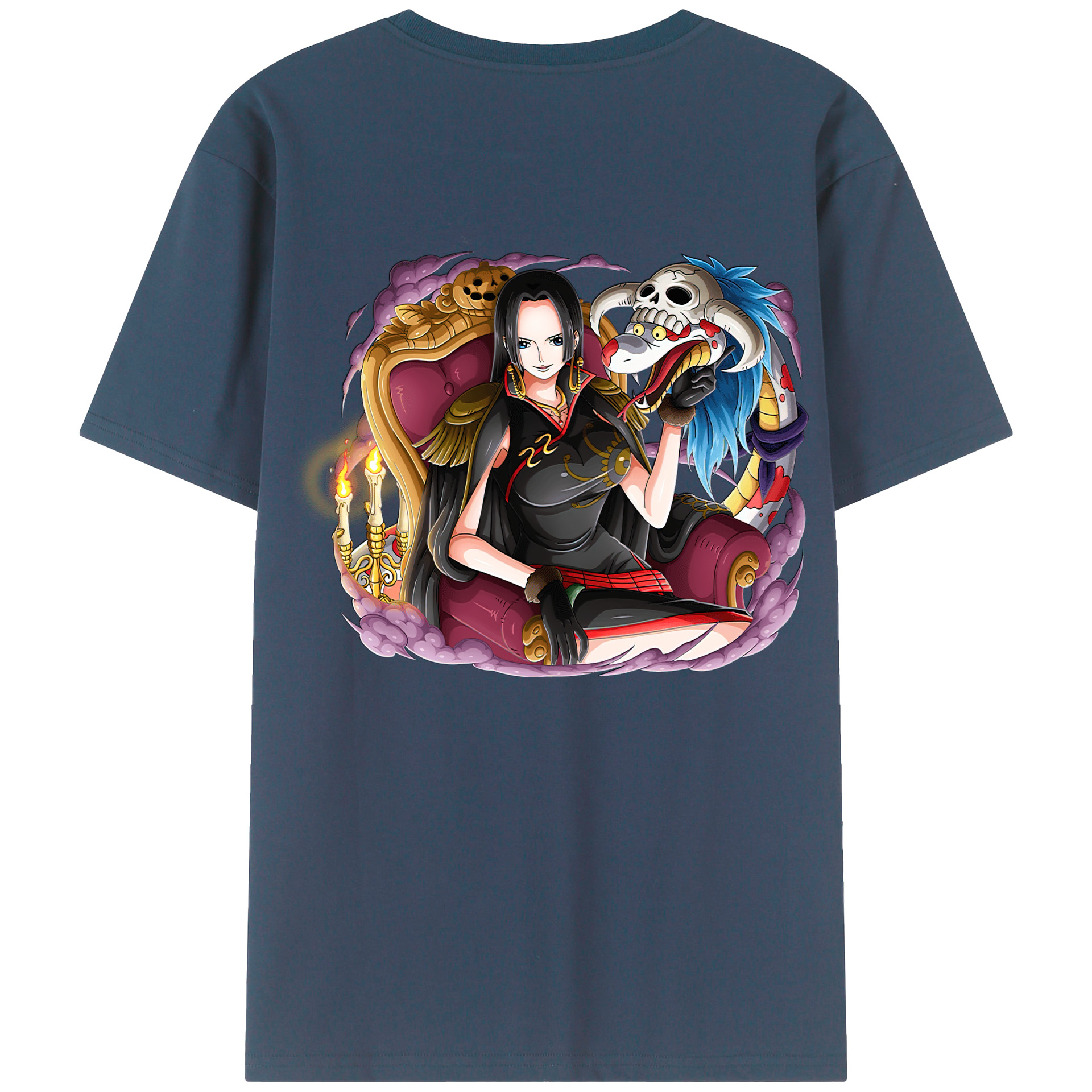 ワンピース ボア・ハンコック ONE PIECE Boa·Hancock 綿100％ メンズ半袖Tシャツ（バックプリント） 通気性