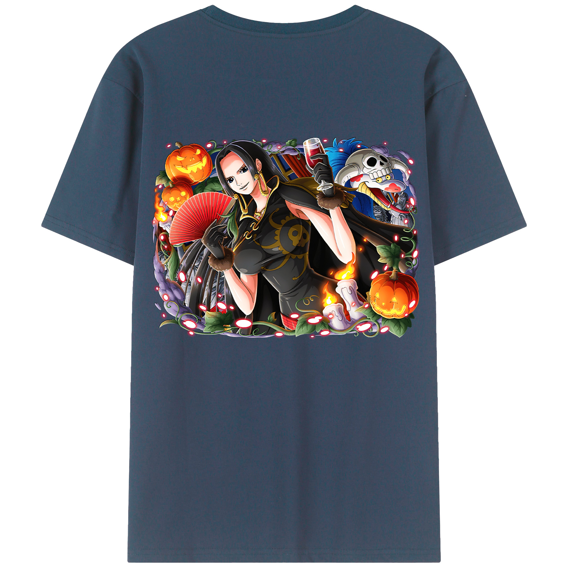 ワンピース ボア・ハンコック ONE PIECE Boa·Hancock 綿100％ メンズ半袖Tシャツ（バックプリント） 通気性