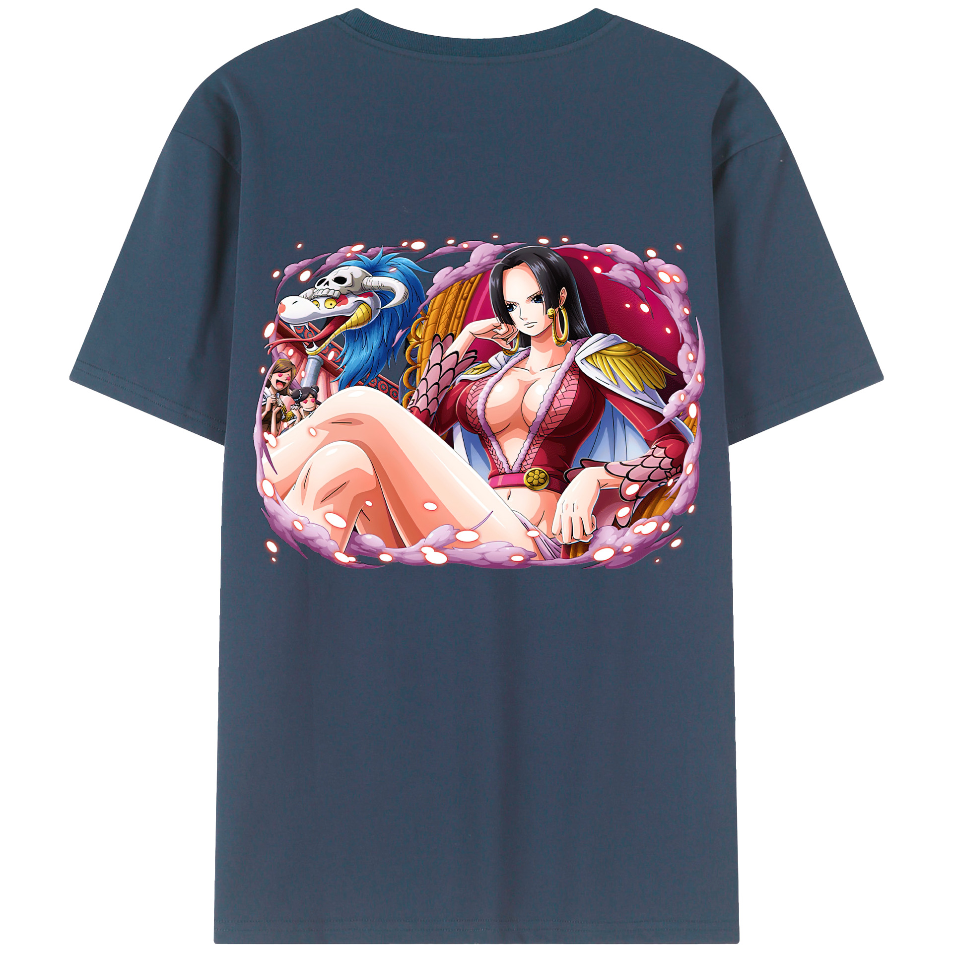 ワンピース ボア・ハンコック ONE PIECE Boa·Hancock 綿100％ メンズ半袖Tシャツ（バックプリント） 通気性