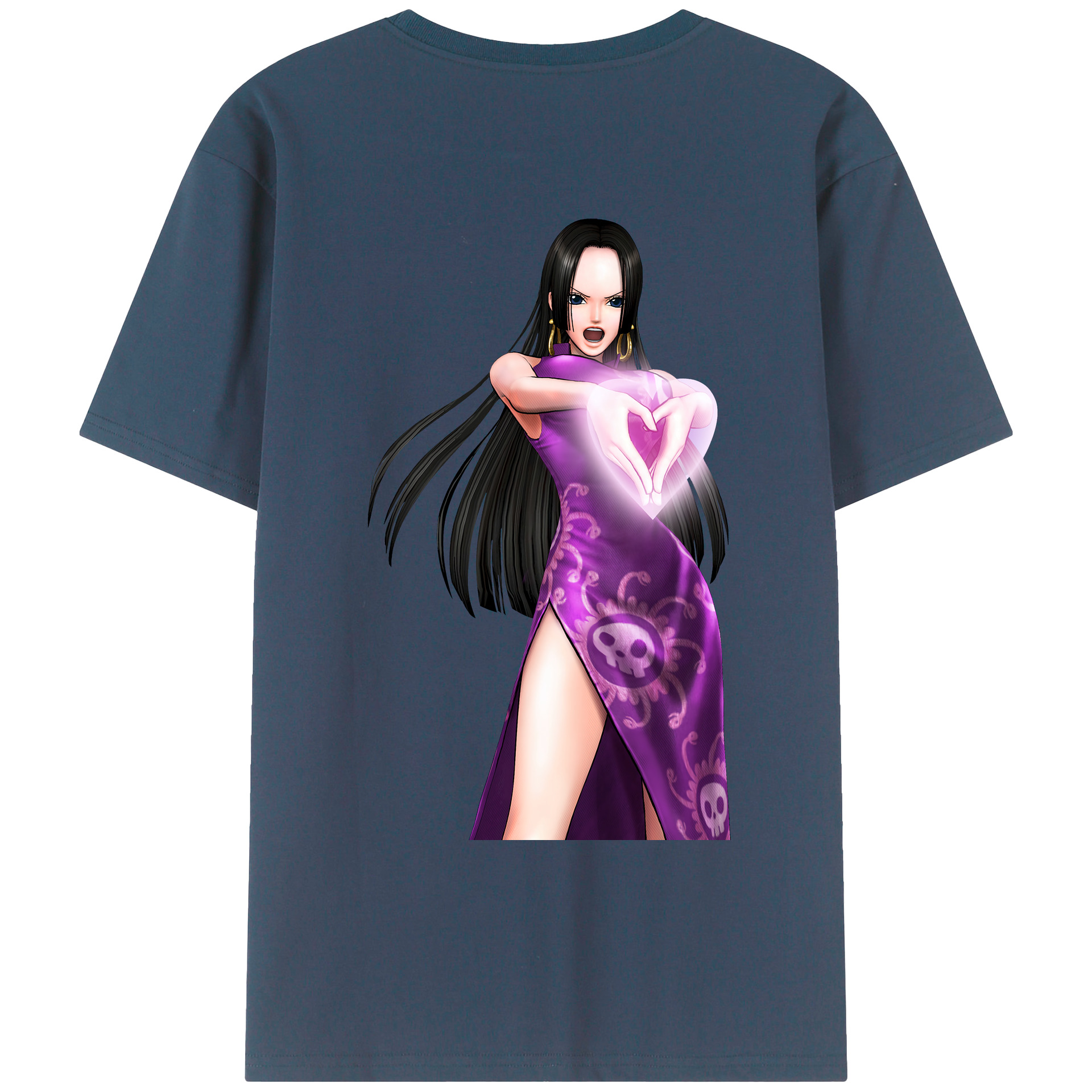 ワンピース ボア・ハンコック ONE PIECE Boa·Hancock 綿100％ メンズ半袖Tシャツ（バックプリント） 通気性