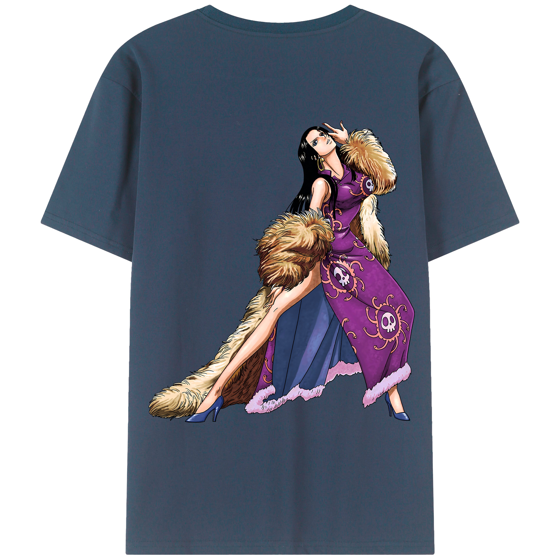 ワンピース ボア・ハンコック ONE PIECE Boa·Hancock 綿100％ メンズ半袖Tシャツ（バックプリント） 通気性