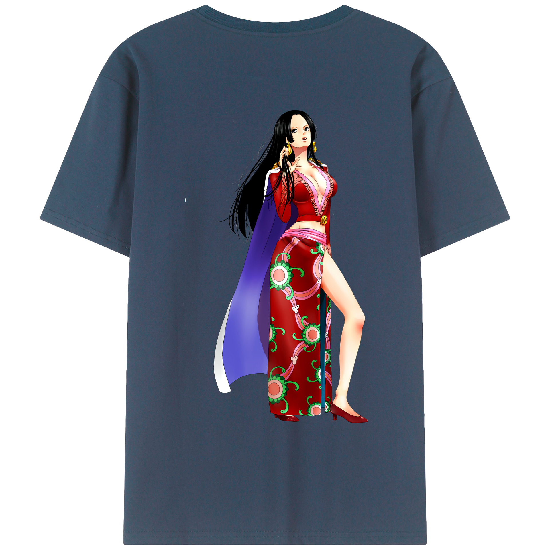 ワンピース ボア・ハンコック ONE PIECE Boa·Hancock 綿100％ メンズ半袖Tシャツ（バックプリント） 通気性