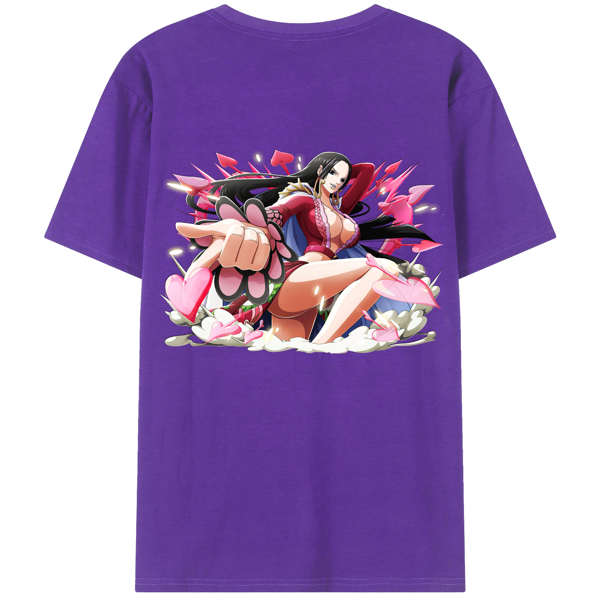 ワンピース ボア・ハンコック ONE PIECE Boa·Hancock 綿100％ メンズ半袖Tシャツ（バックプリント） 通気性