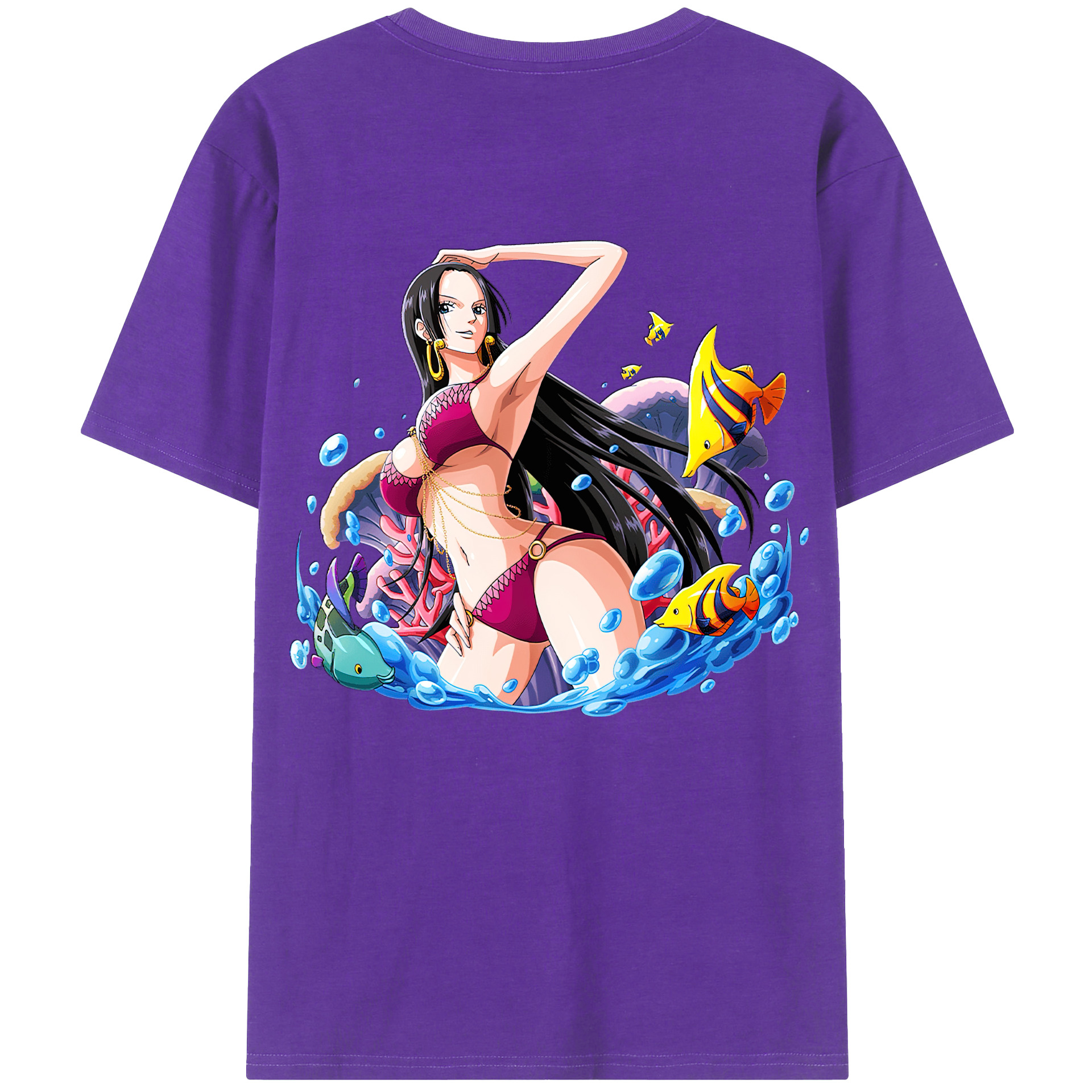ワンピース ボア・ハンコック ONE PIECE Boa·Hancock 綿100％ メンズ半袖Tシャツ（バックプリント） 通気性