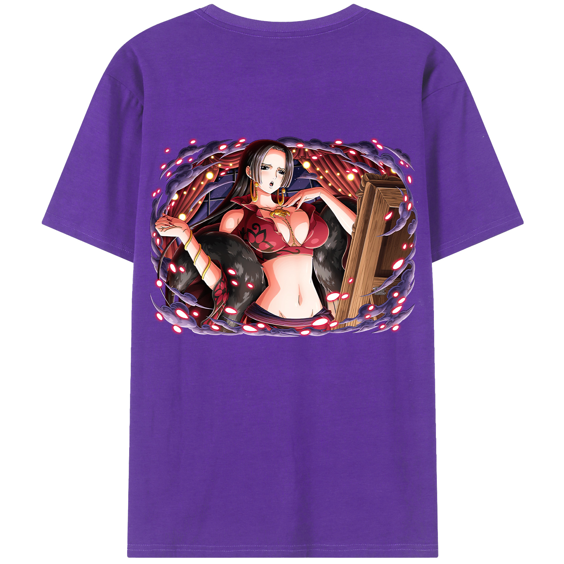 ワンピース ボア・ハンコック ONE PIECE Boa·Hancock 綿100％ メンズ半袖Tシャツ（バックプリント） 通気性