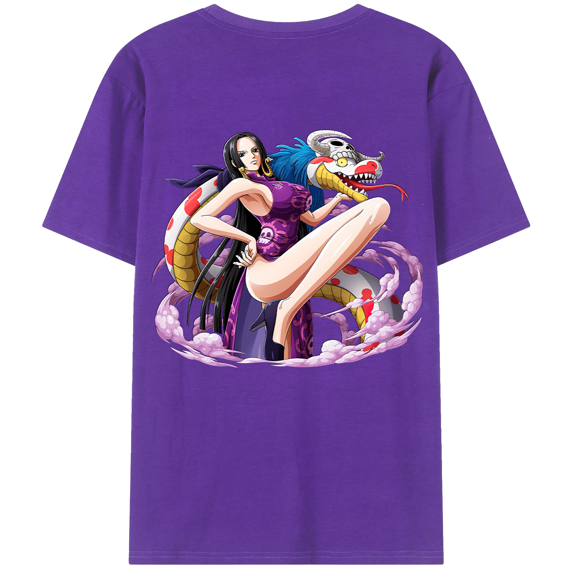 ワンピース ボア・ハンコック ONE PIECE Boa·Hancock 綿100％ メンズ半袖Tシャツ（バックプリント） 通気性
