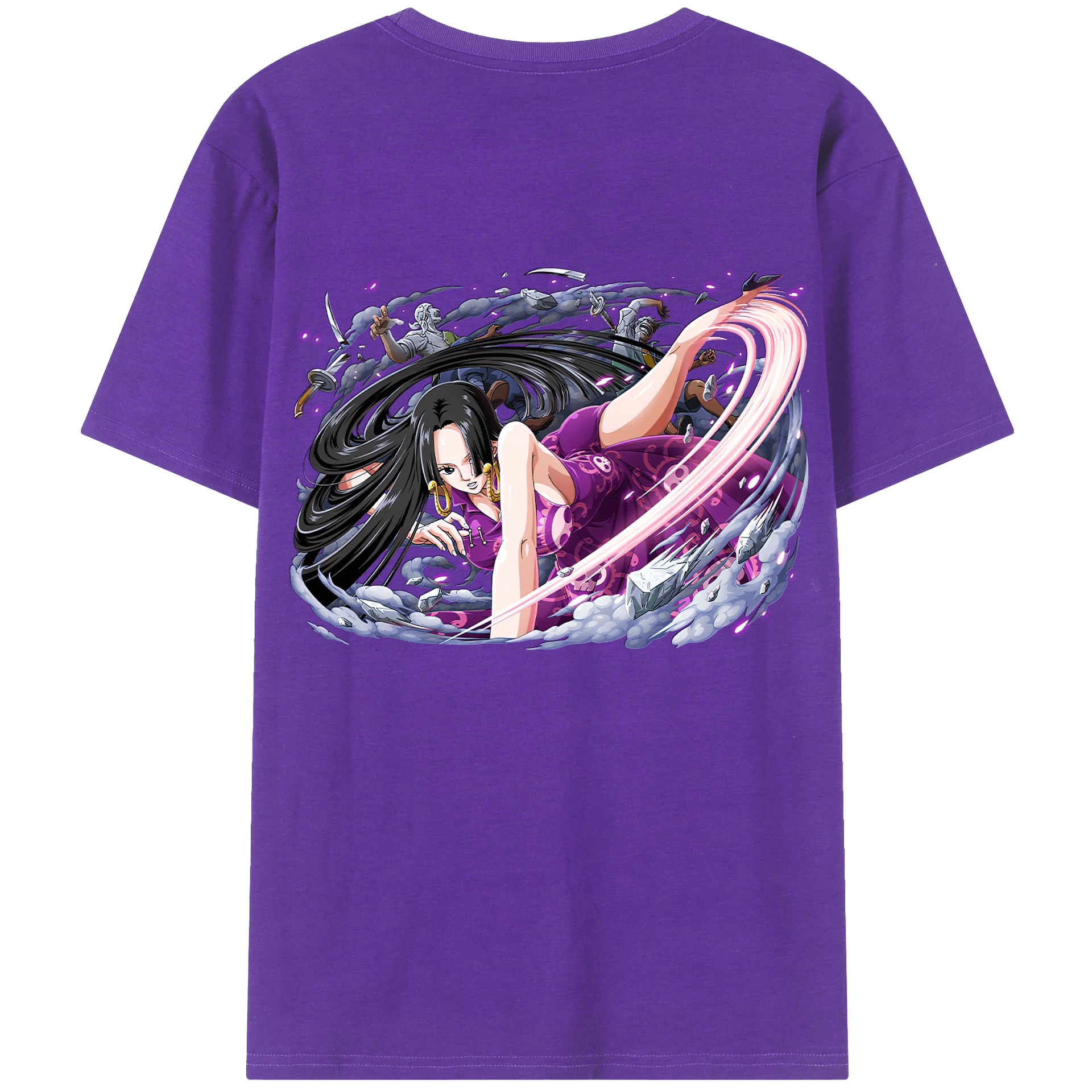 ワンピース ボア・ハンコック ONE PIECE Boa·Hancock 綿100％ メンズ半袖Tシャツ（バックプリント） 通気性