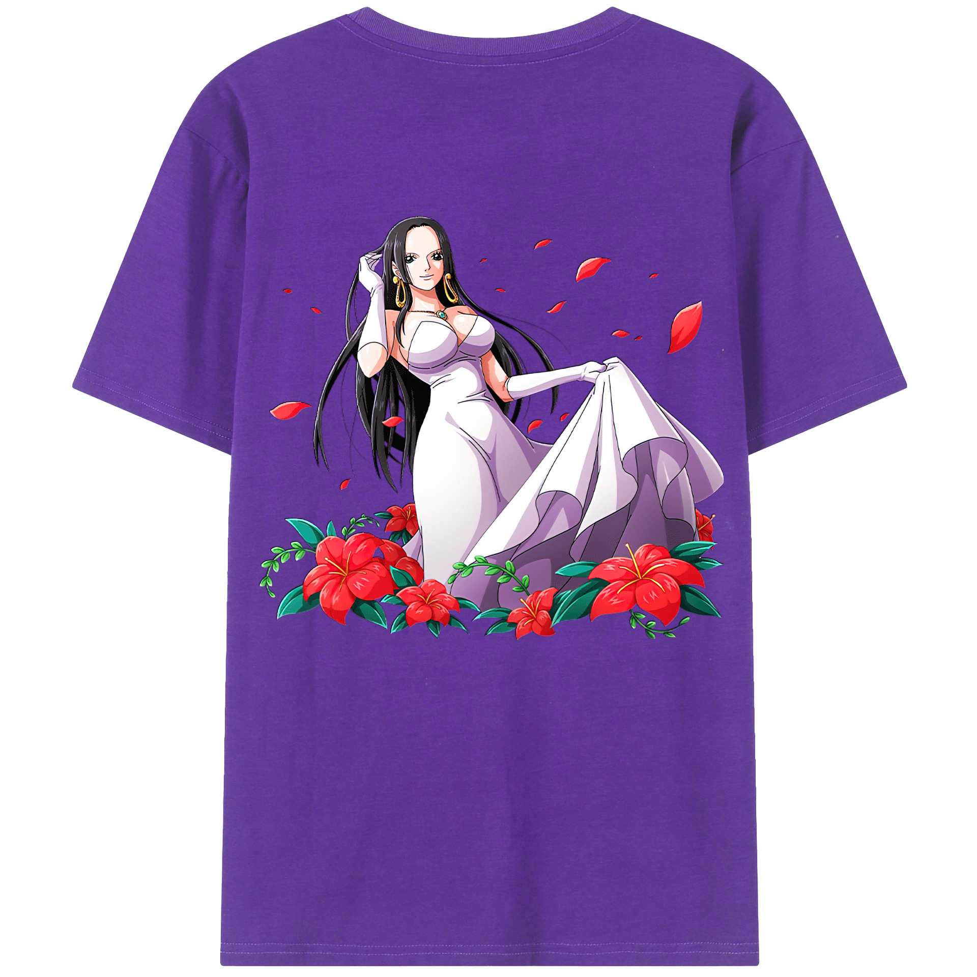 ワンピース ボア・ハンコック ONE PIECE Boa·Hancock 綿100％ メンズ半袖Tシャツ（バックプリント） 通気性