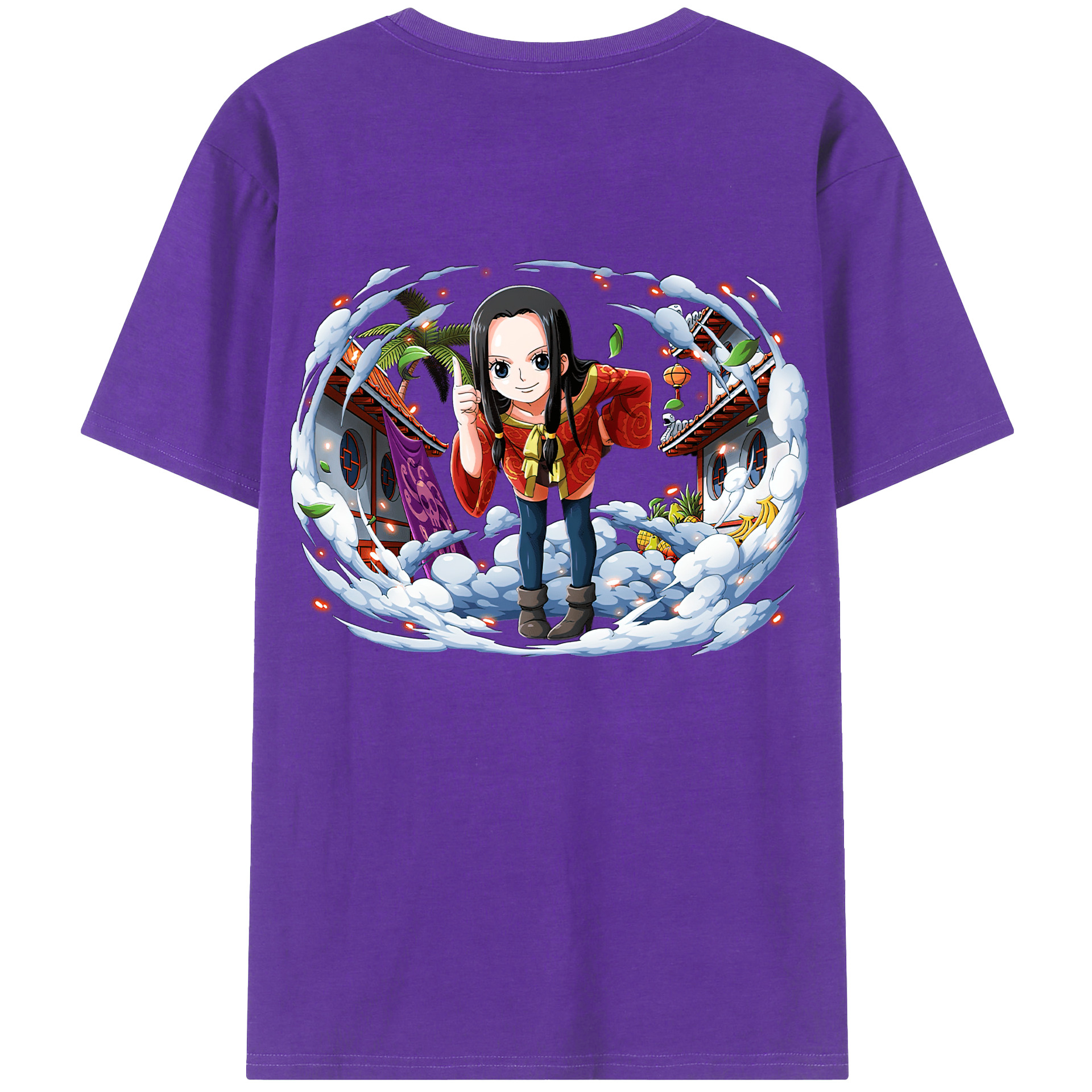 ワンピース ボア・ハンコック ONE PIECE Boa·Hancock 綿100％ メンズ半袖Tシャツ（バックプリント） 通気性