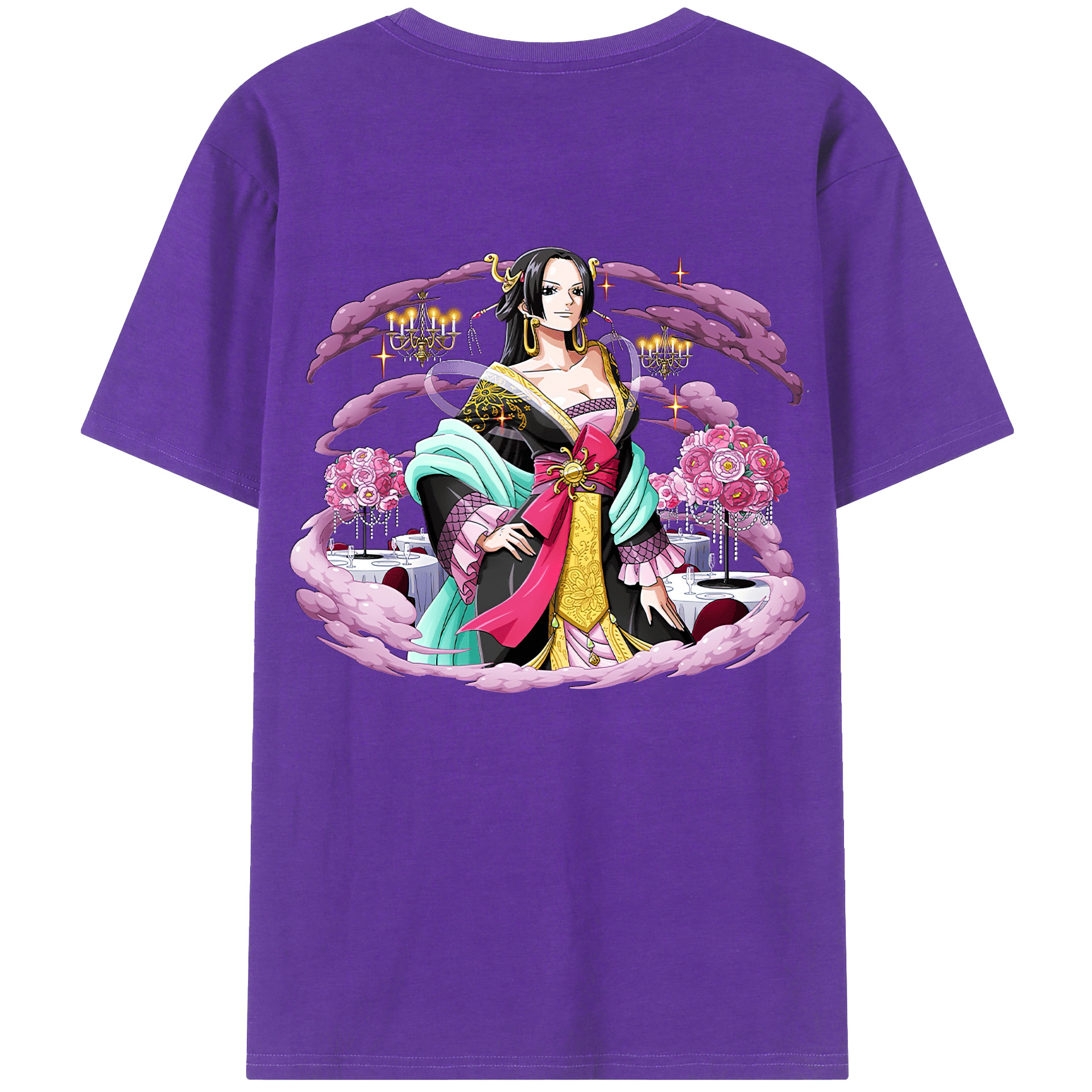 ワンピース ボア・ハンコック ONE PIECE Boa·Hancock 綿100％ メンズ半袖Tシャツ（バックプリント） 通気性