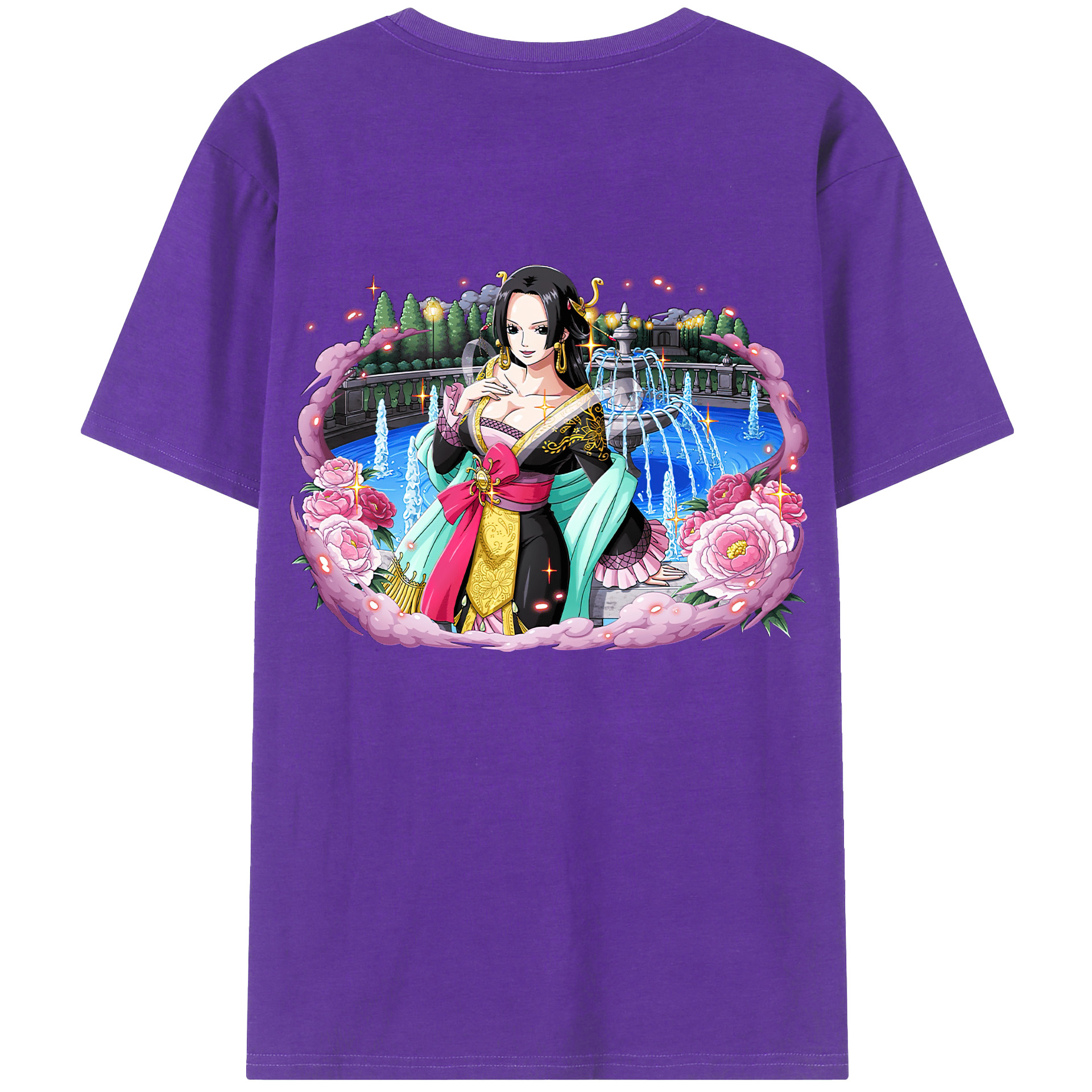 ワンピース ボア・ハンコック ONE PIECE Boa·Hancock 綿100％ メンズ半袖Tシャツ（バックプリント） 通気性
