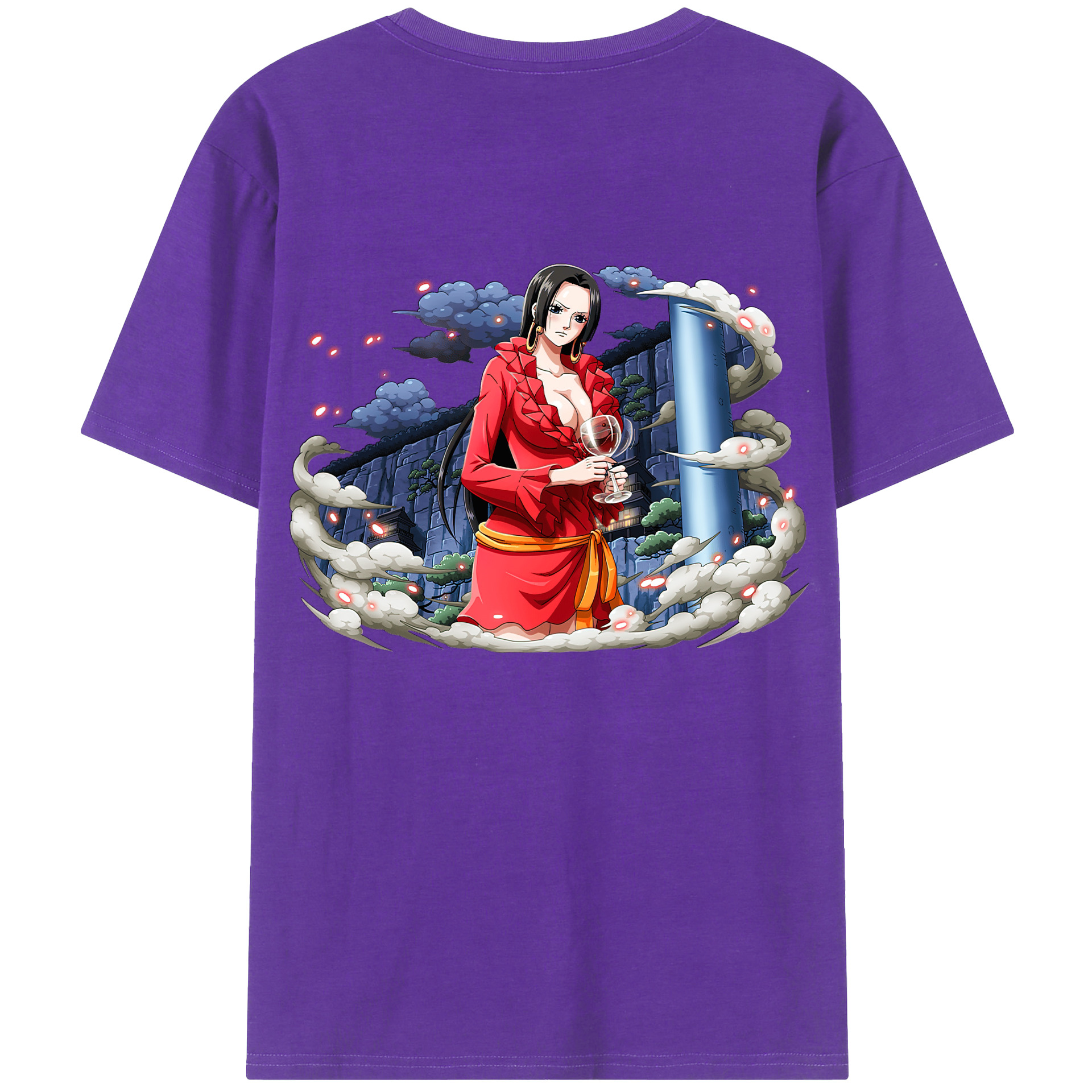 ワンピース ボア・ハンコック ONE PIECE Boa·Hancock 綿100％ メンズ半袖Tシャツ（バックプリント） 通気性