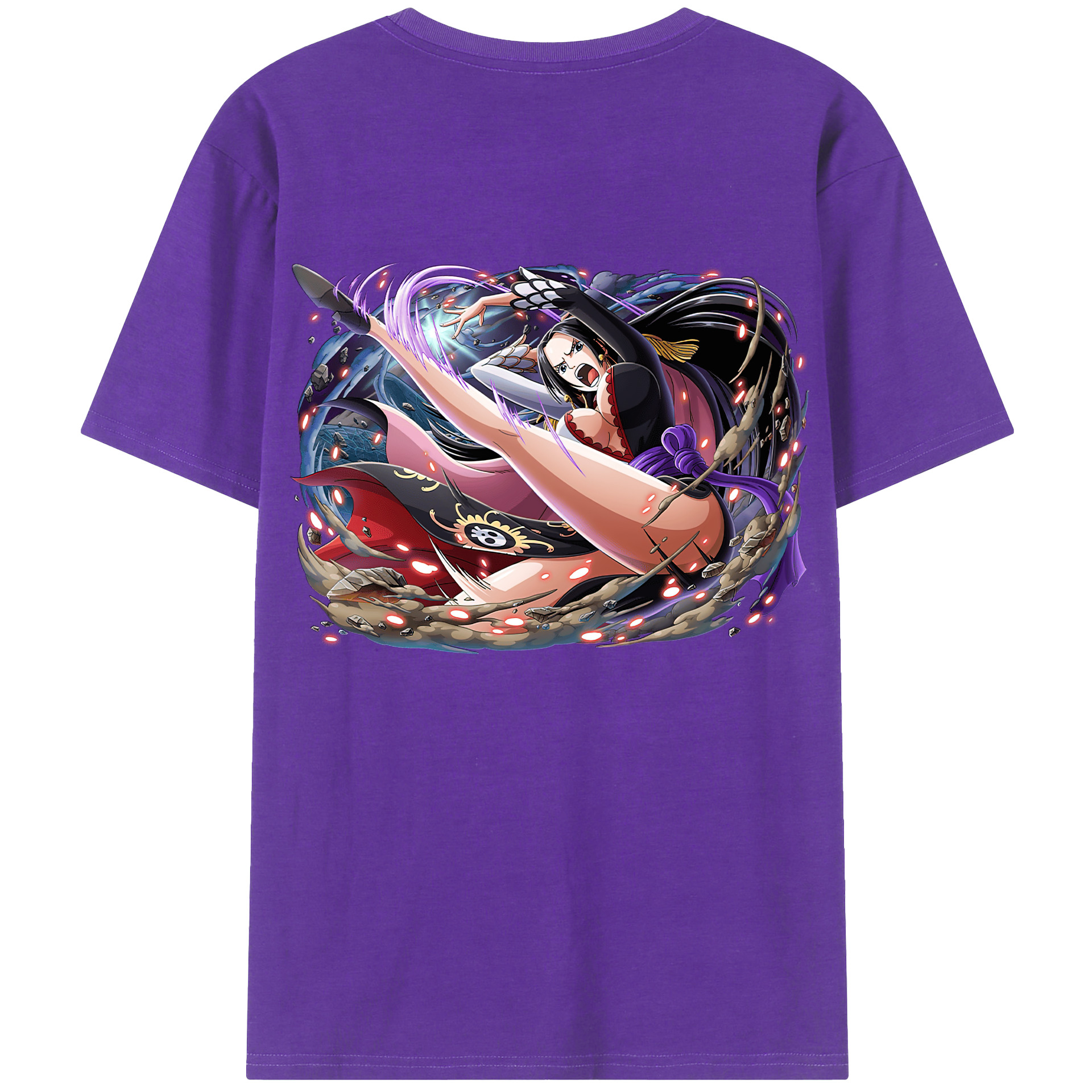 ワンピース ボア・ハンコック ONE PIECE Boa·Hancock 綿100％ メンズ半袖Tシャツ（バックプリント） 通気性
