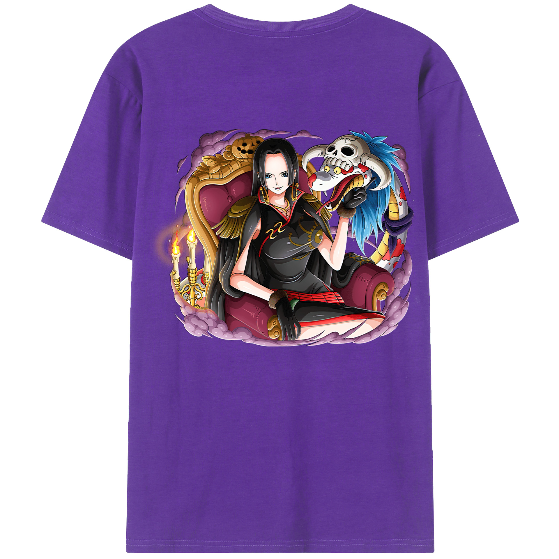 ワンピース ボア・ハンコック ONE PIECE Boa·Hancock 綿100％ メンズ半袖Tシャツ（バックプリント） 通気性