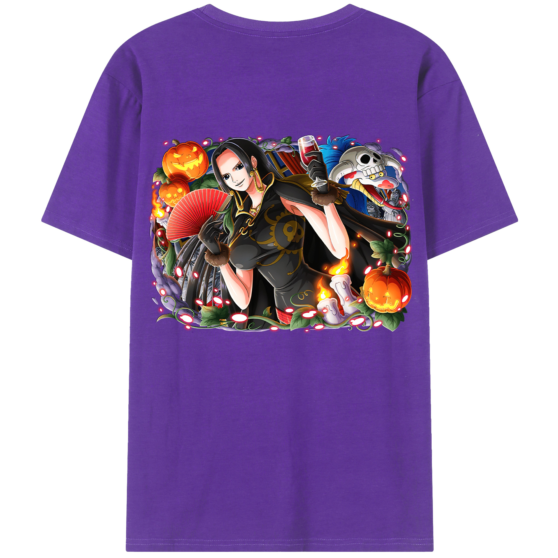 ワンピース ボア・ハンコック ONE PIECE Boa·Hancock 綿100％ メンズ半袖Tシャツ（バックプリント） 通気性