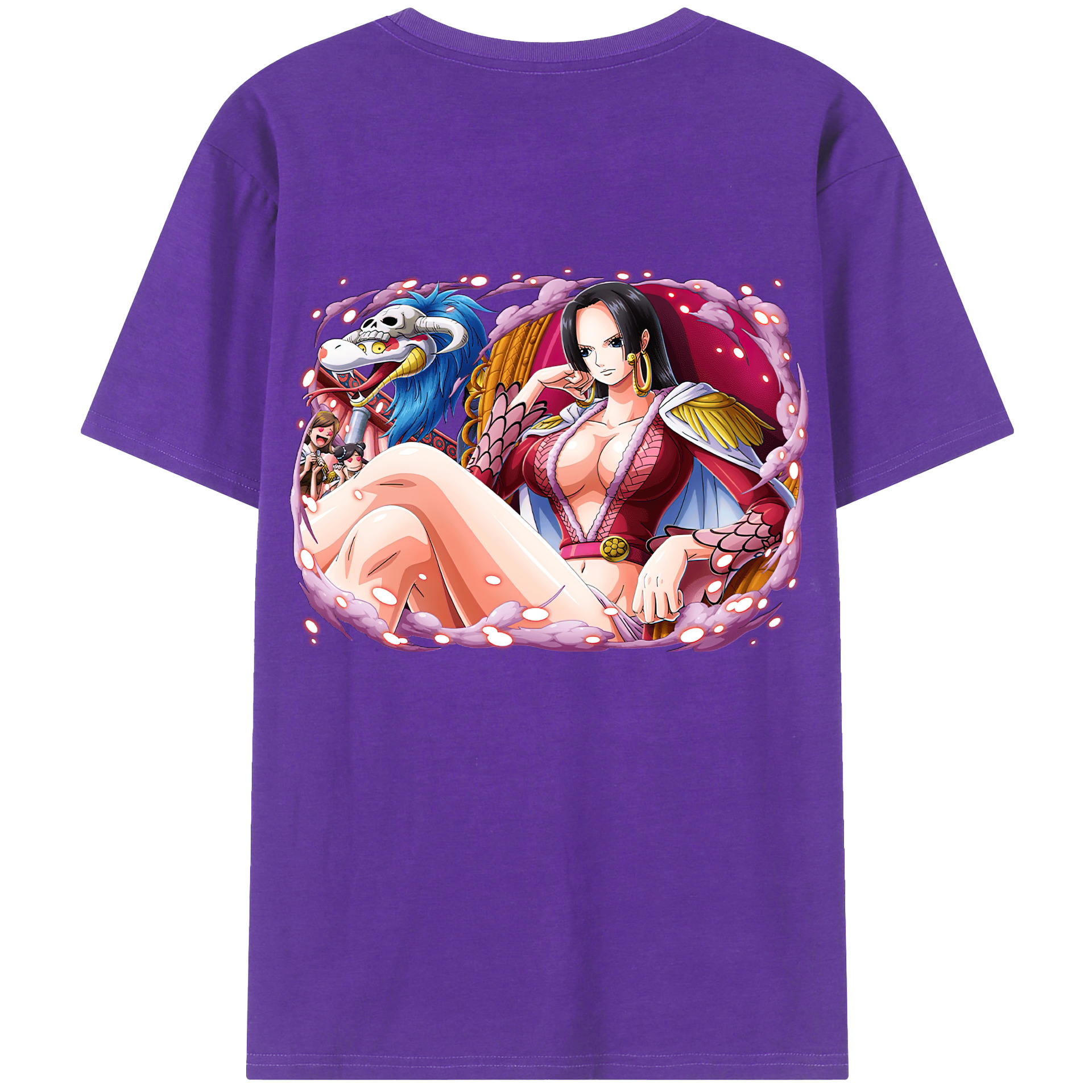 ワンピース ボア・ハンコック ONE PIECE Boa·Hancock 綿100％ メンズ半袖Tシャツ（バックプリント） 通気性