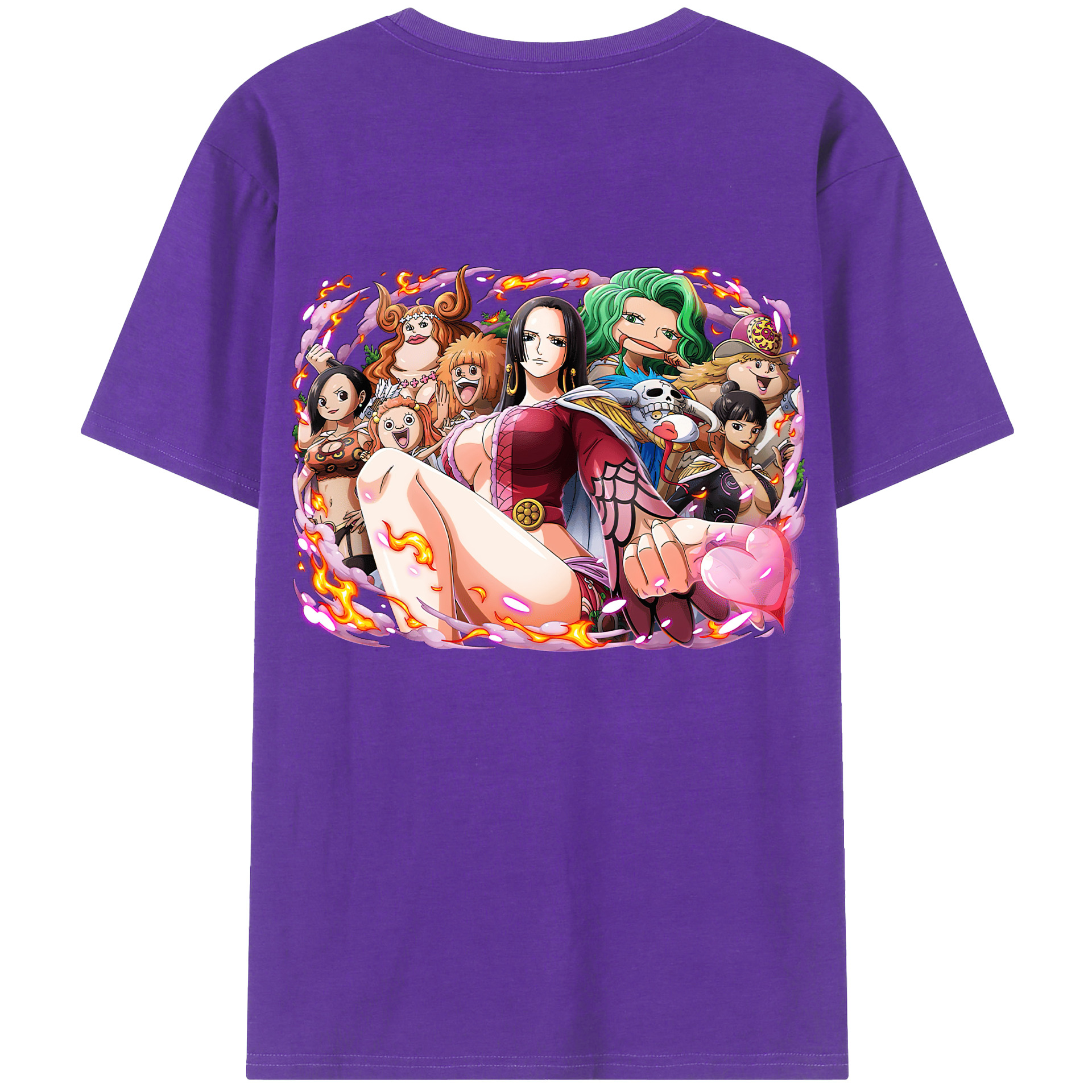 ワンピース ボア・ハンコック ONE PIECE Boa·Hancock 綿100％ メンズ半袖Tシャツ（バックプリント） 通気性