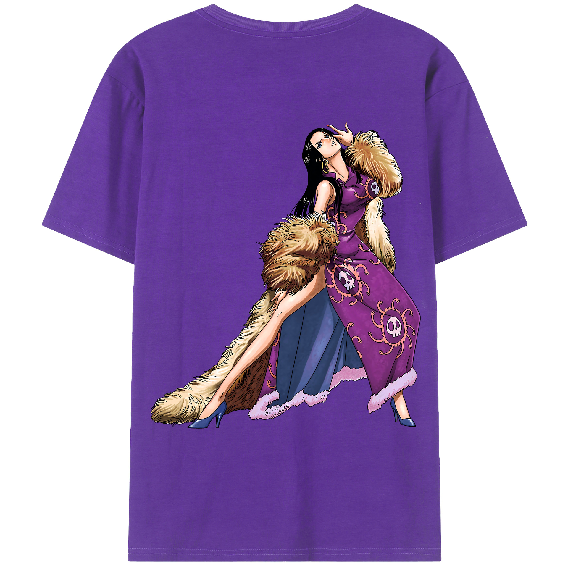 ワンピース ボア・ハンコック ONE PIECE Boa·Hancock 綿100％ メンズ半袖Tシャツ（バックプリント） 通気性