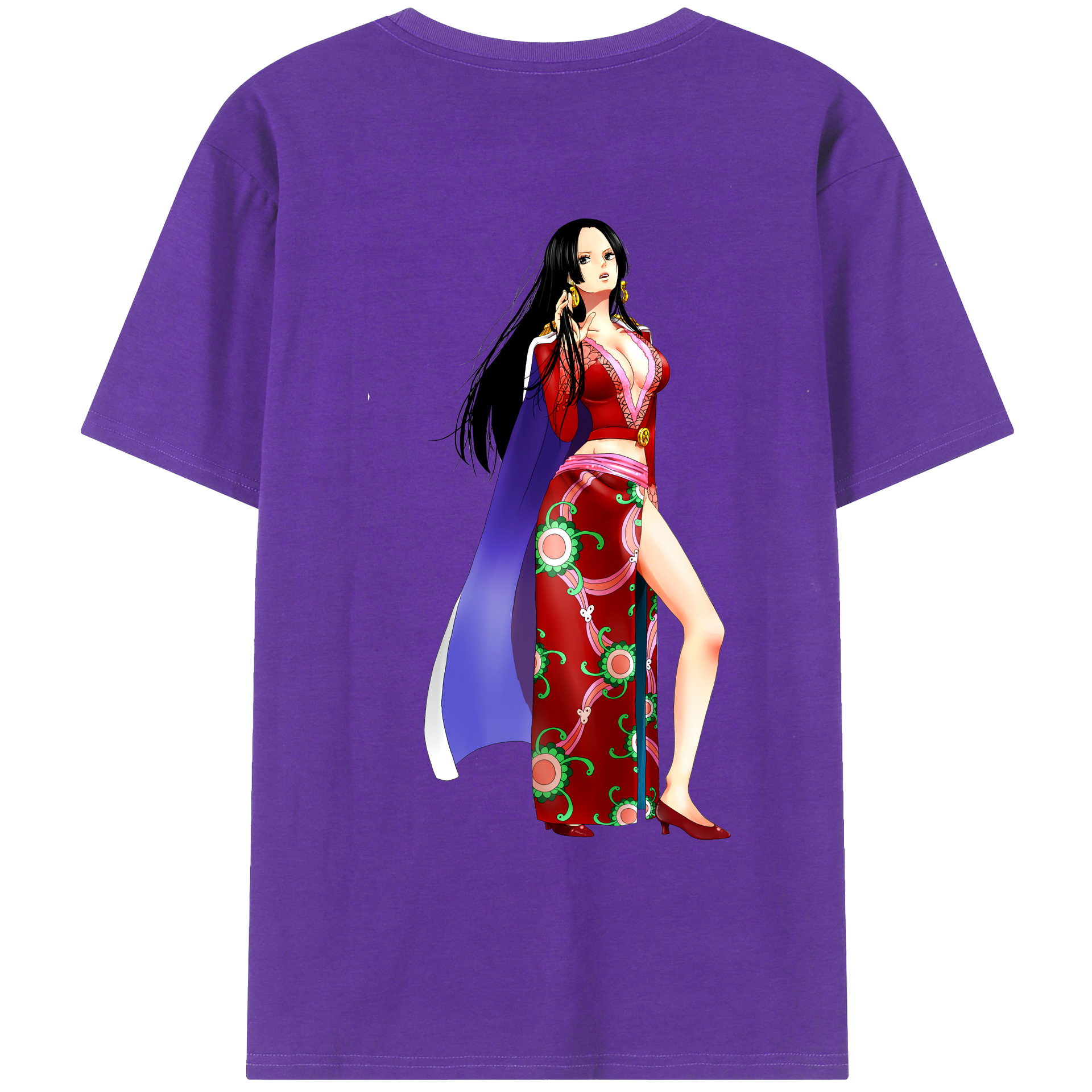 ワンピース ボア・ハンコック ONE PIECE Boa·Hancock 綿100％ メンズ半袖Tシャツ（バックプリント） 通気性