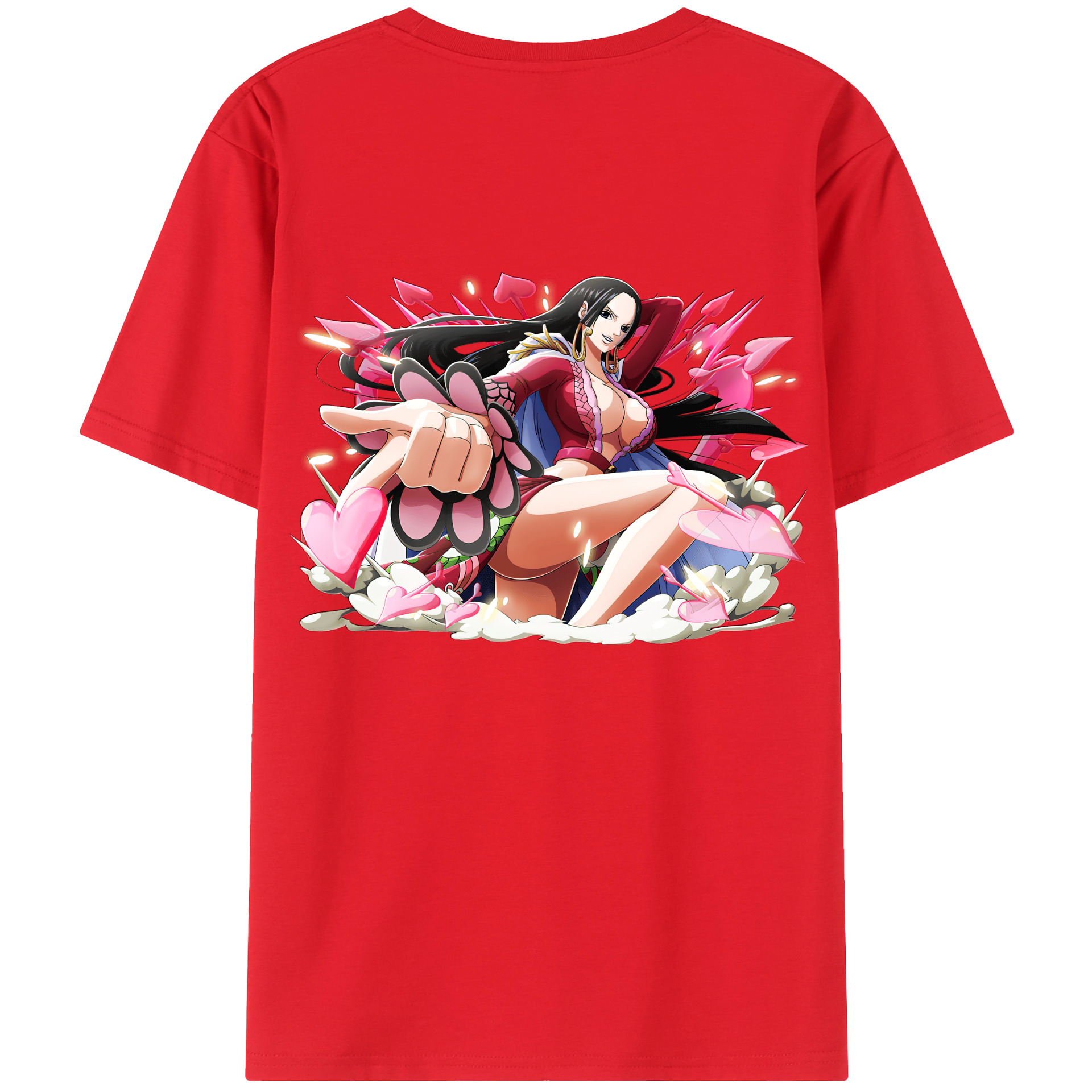 ワンピース ボア・ハンコック ONE PIECE Boa·Hancock 綿100％ メンズ半袖Tシャツ（バックプリント） 通気性