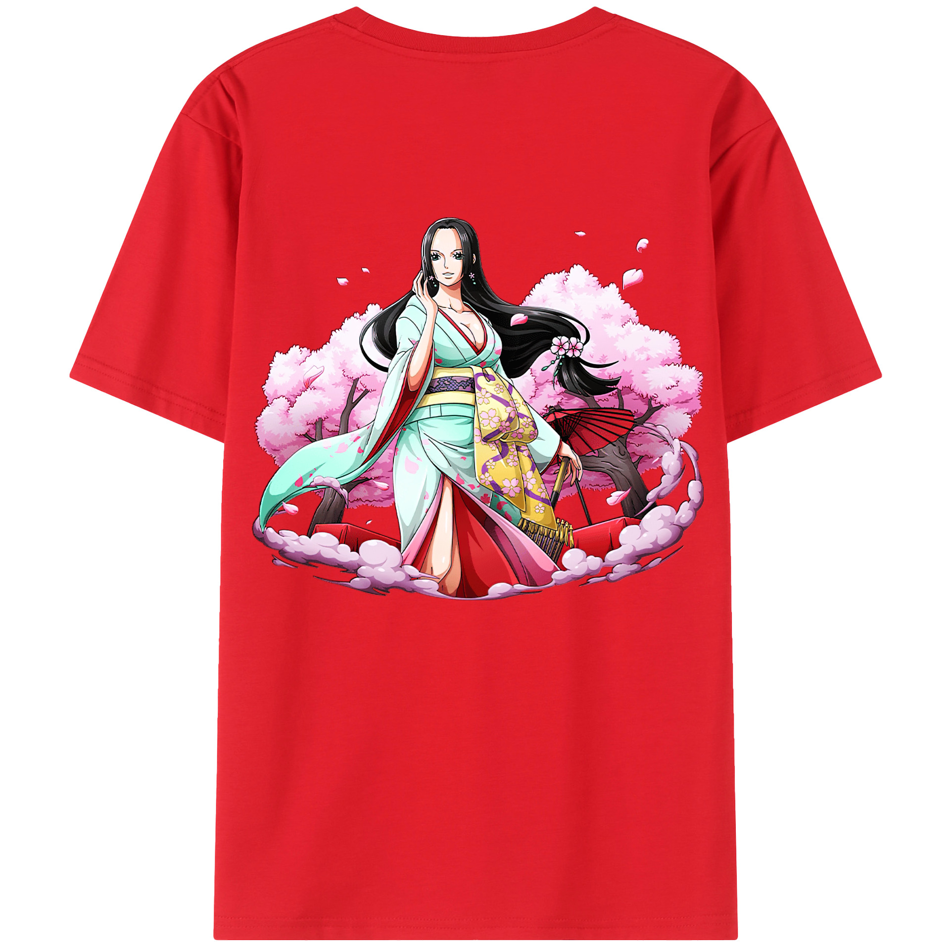 ワンピース ボア・ハンコック ONE PIECE Boa·Hancock 綿100％ メンズ半袖Tシャツ（バックプリント） 通気性