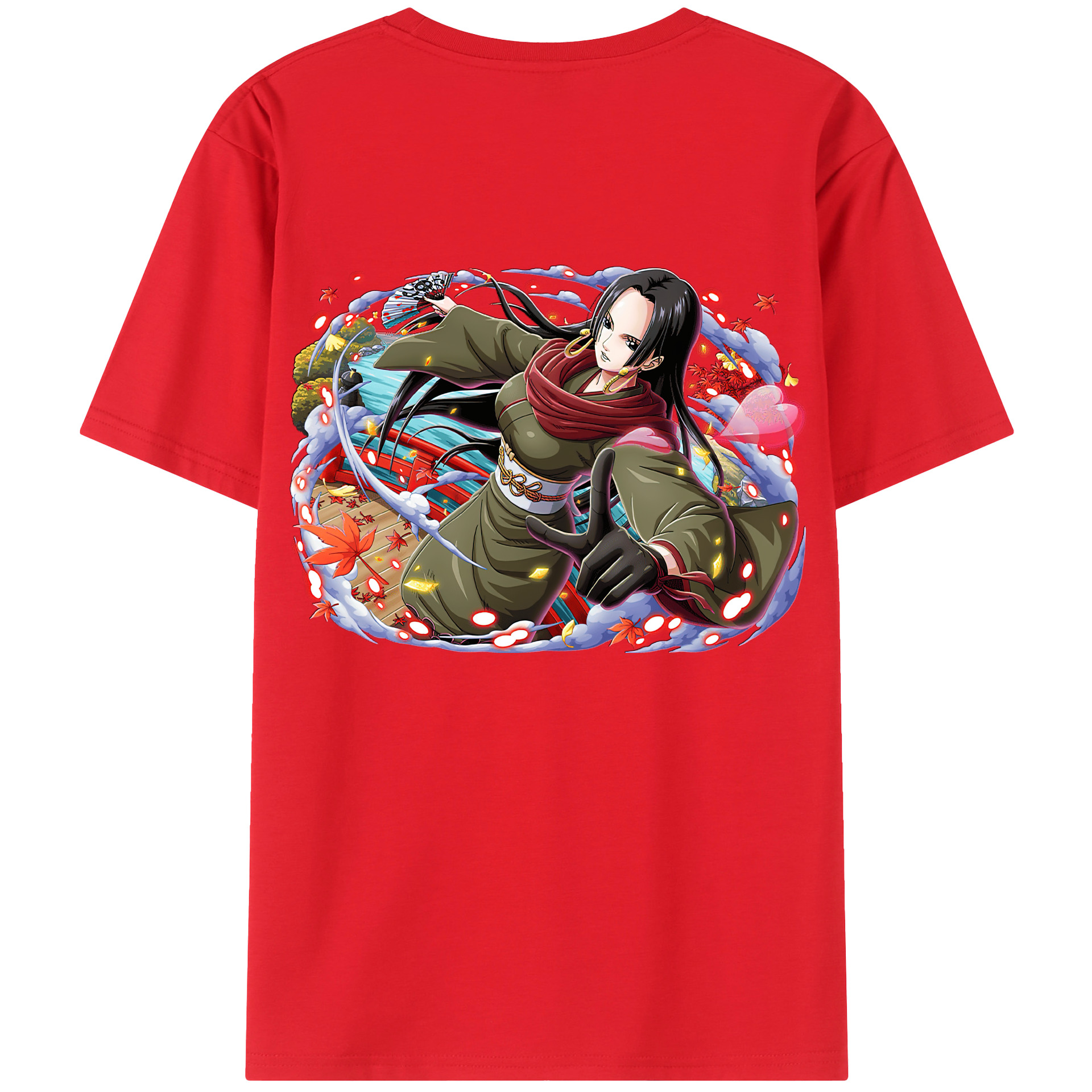 ワンピース ボア・ハンコック ONE PIECE Boa·Hancock 綿100％ メンズ半袖Tシャツ（バックプリント） 通気性