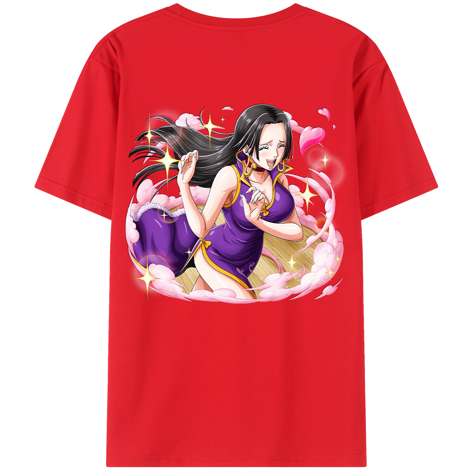 ワンピース ボア・ハンコック ONE PIECE Boa·Hancock 綿100％ メンズ半袖Tシャツ（バックプリント） 通気性